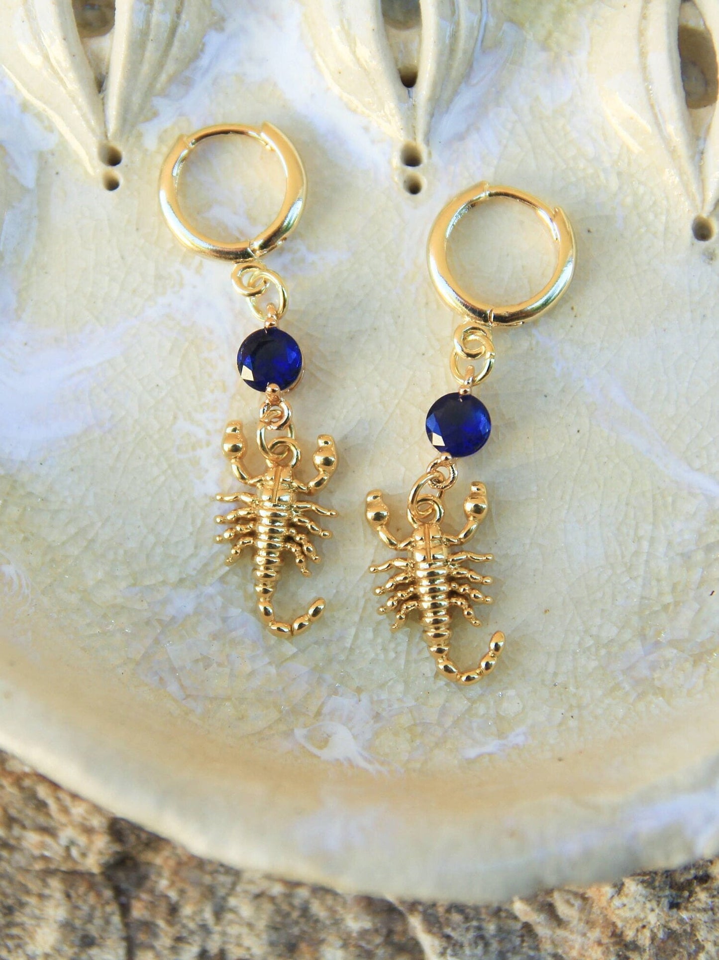 Gold Scorpion Earrings