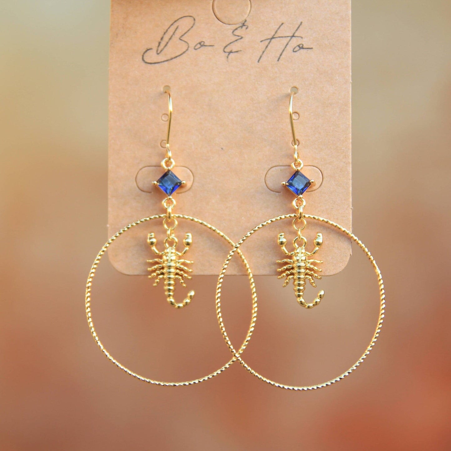 Gold Scorpion Hoop Earrings
