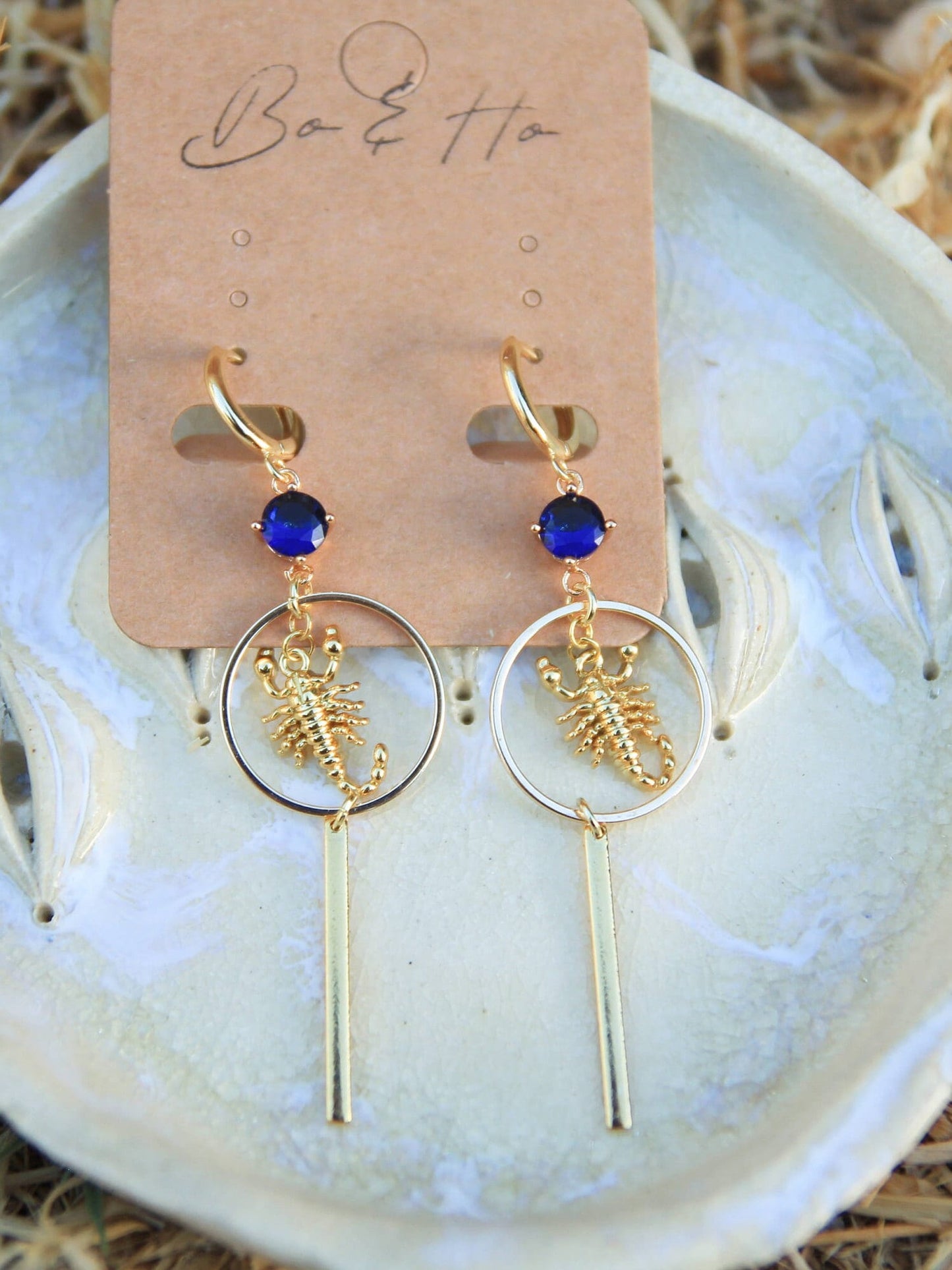 Dangly Gold Scorpion Earrings