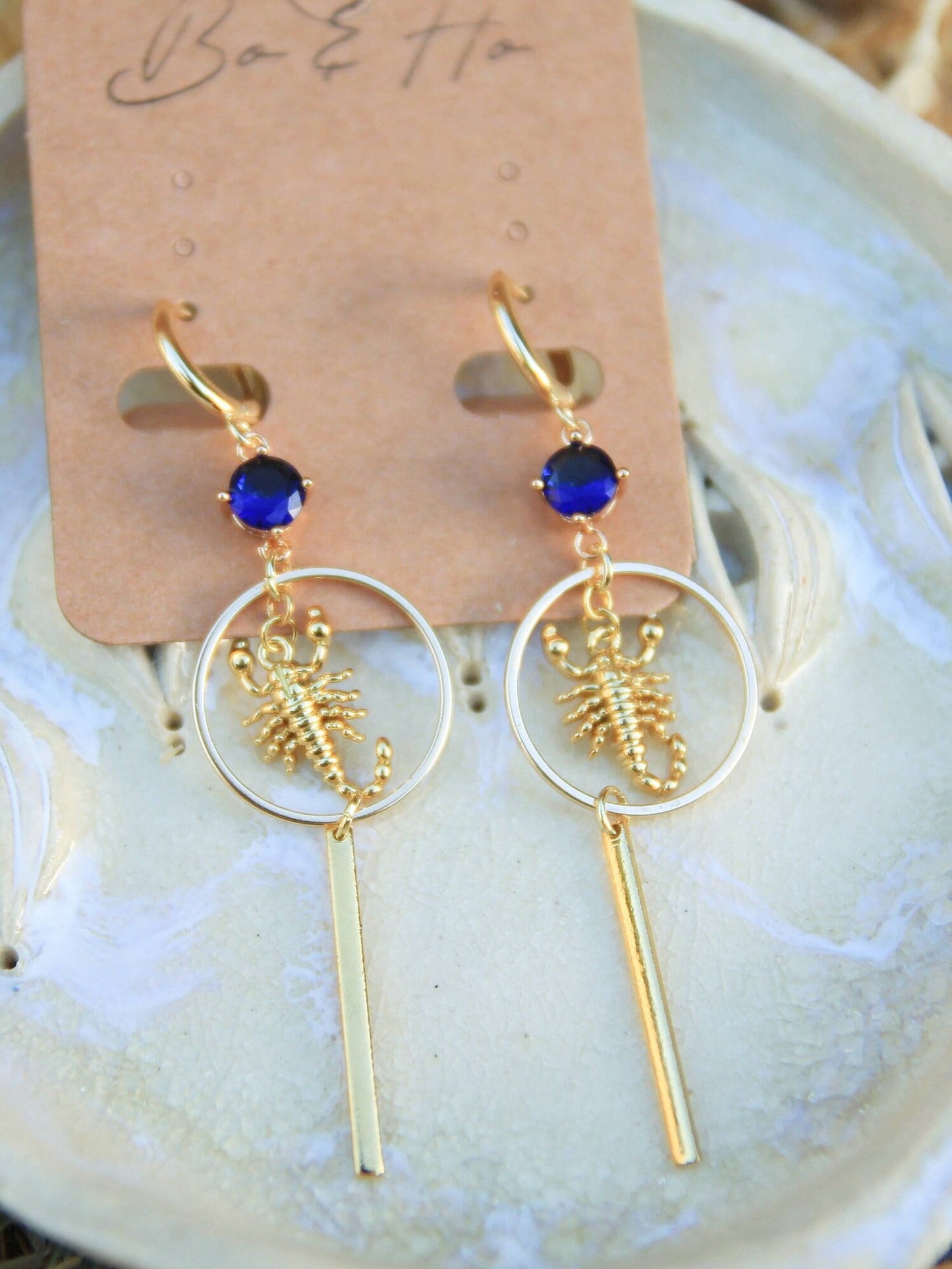 Dangly Gold Scorpion Earrings