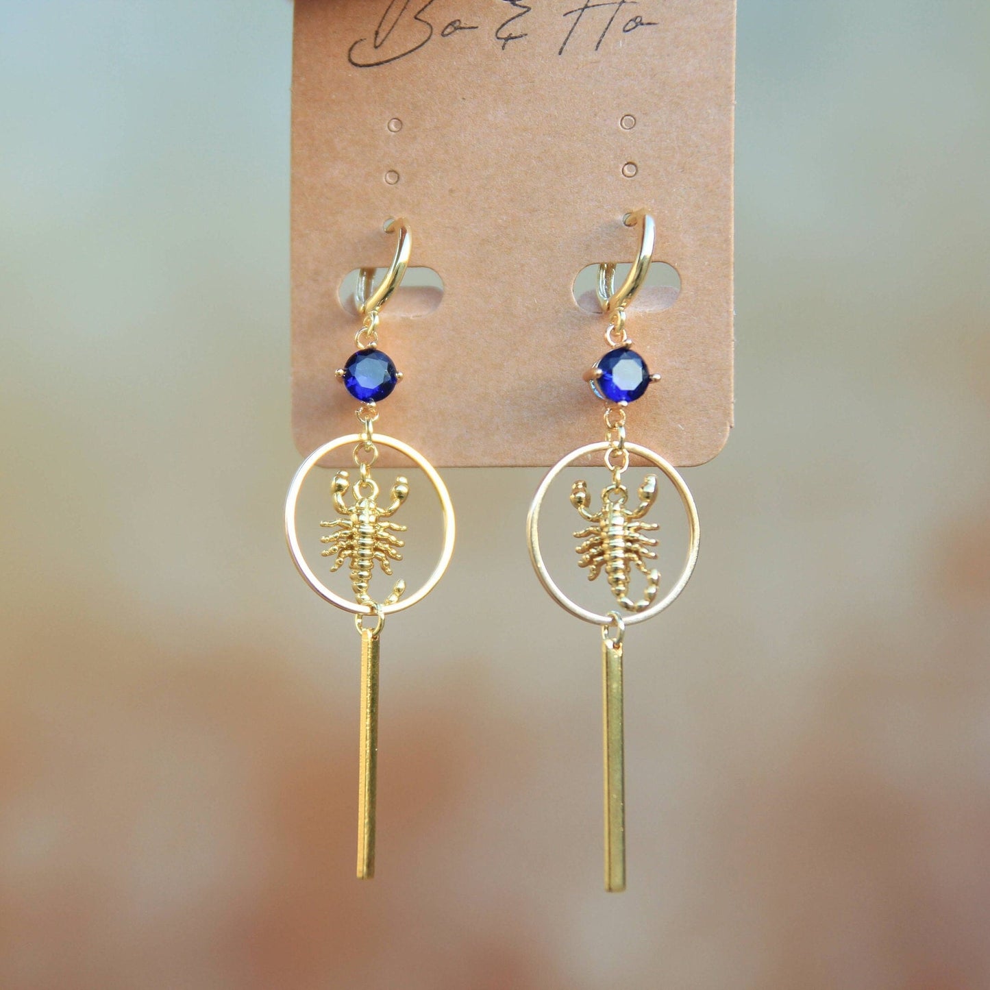 Dangly Gold Scorpion Earrings