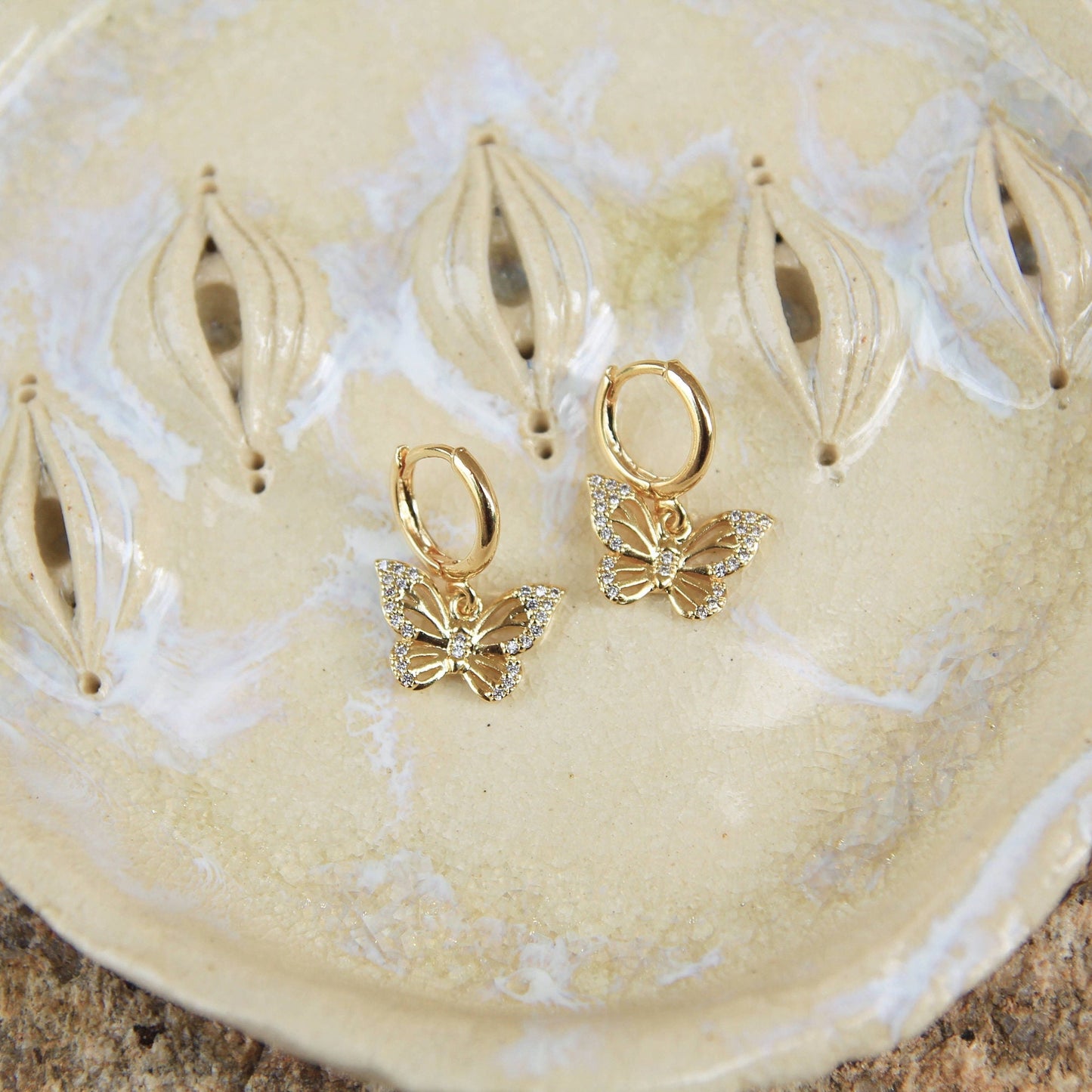 Gold Butterfly Earrings