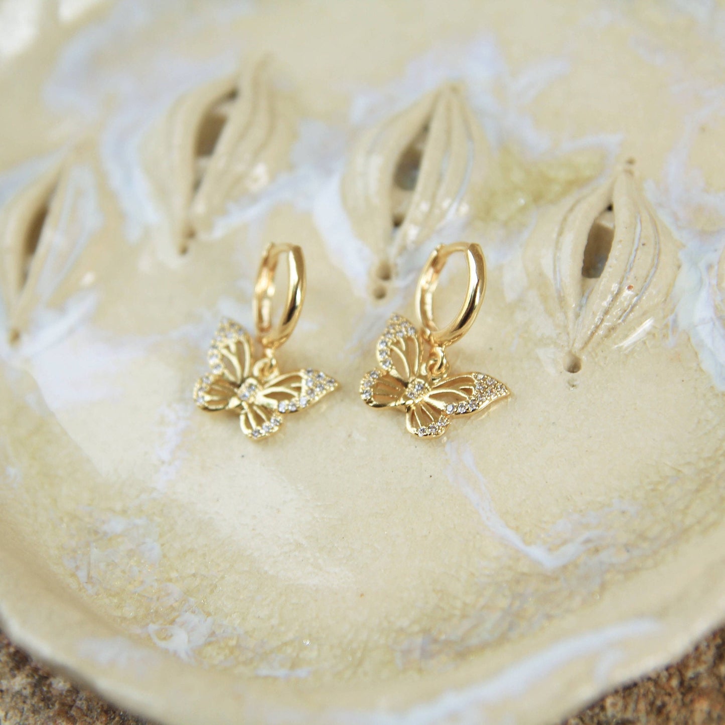 Gold Butterfly Earrings