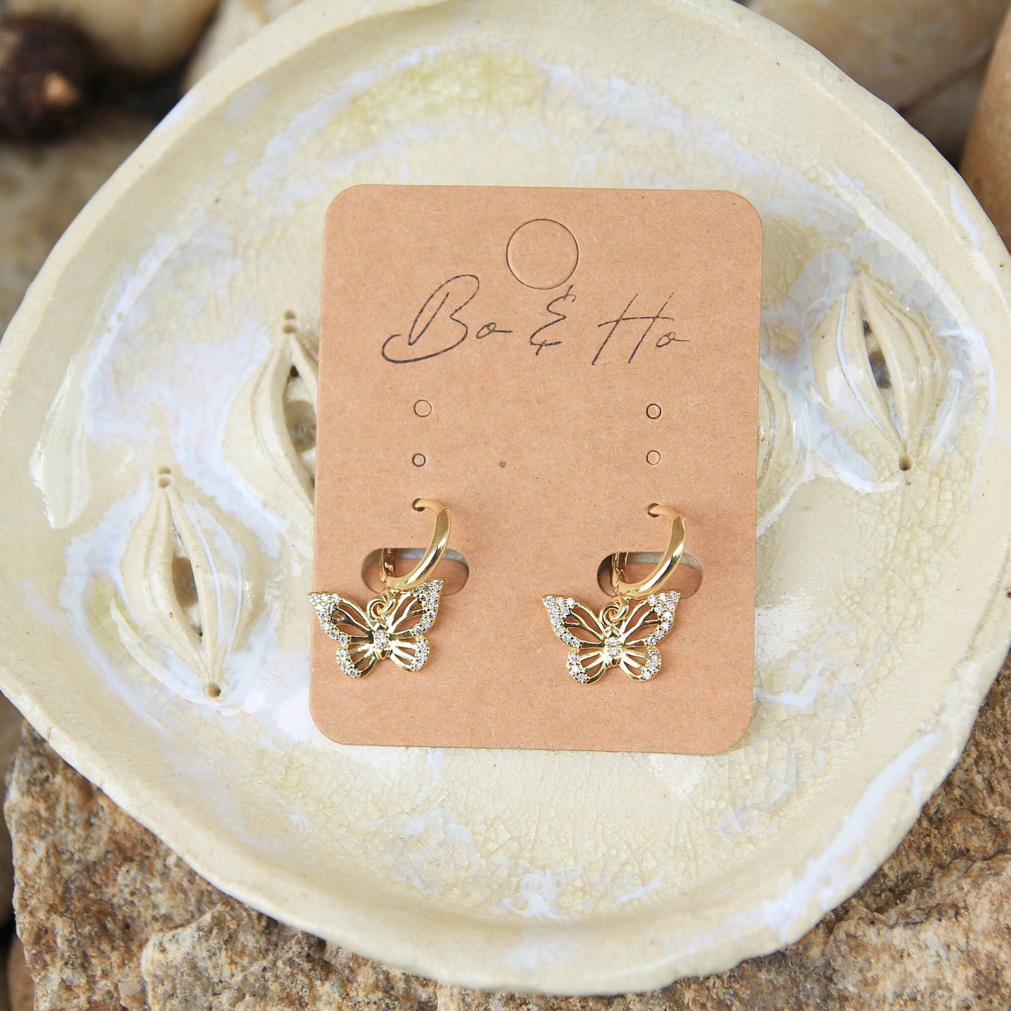 Gold Butterfly Earrings