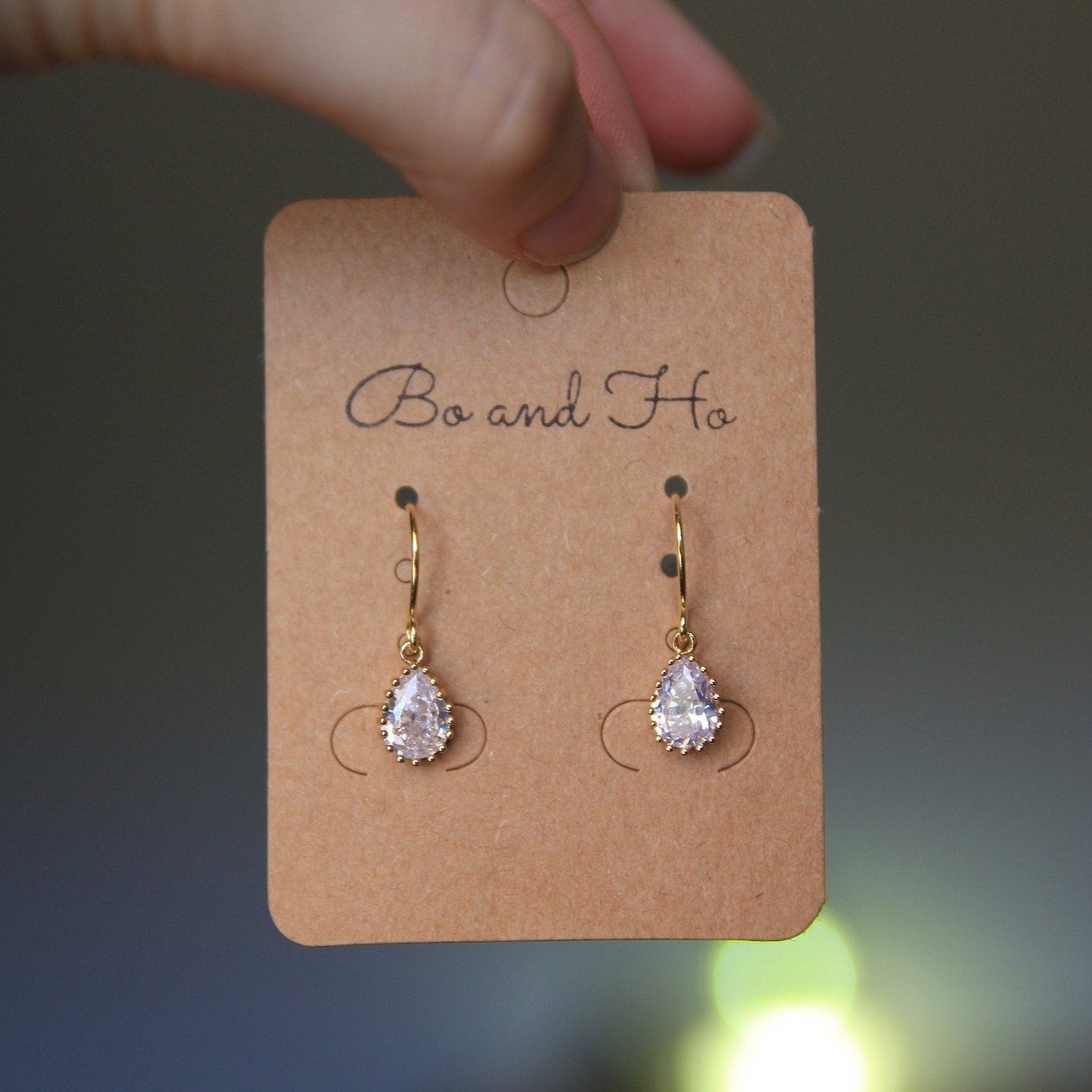 Dainty cubic zirconia crystal earrings