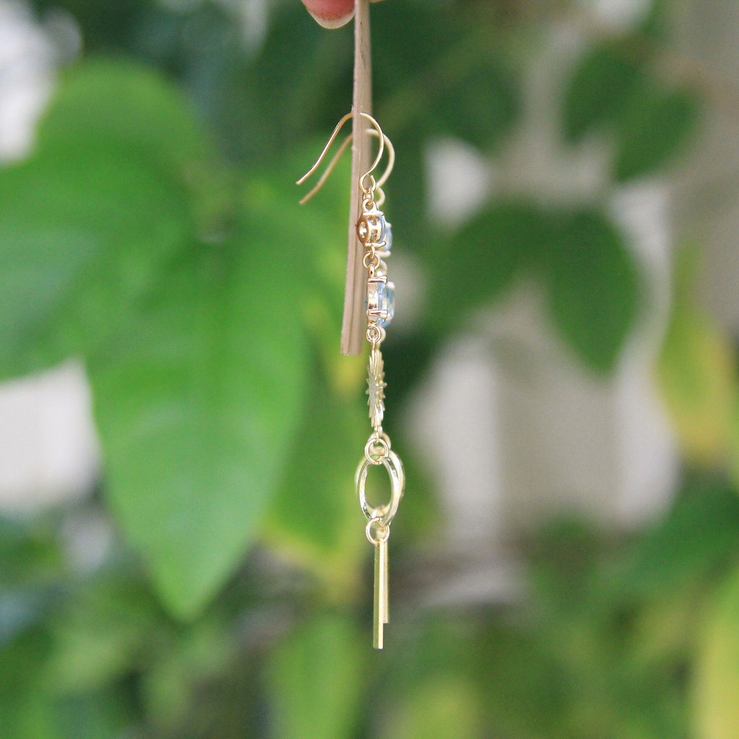 Aquamarine Sun Earrings