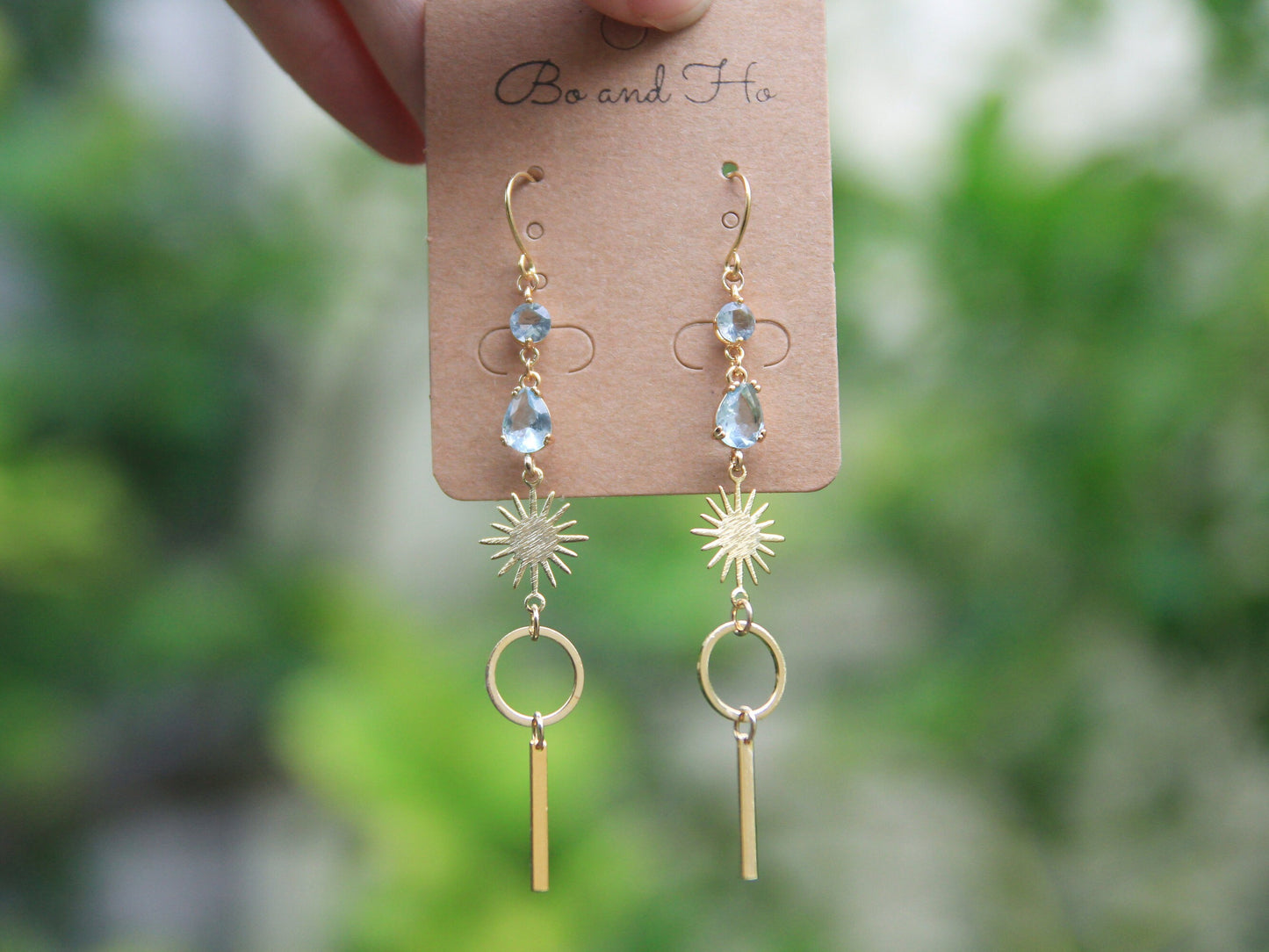 Aquamarine Sun Earrings
