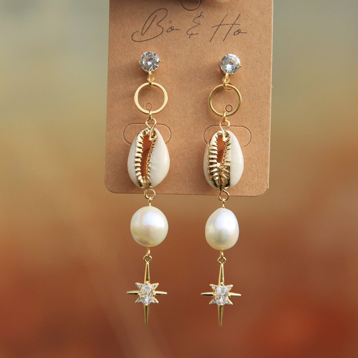 Statement Cowrie Shell Earrings
