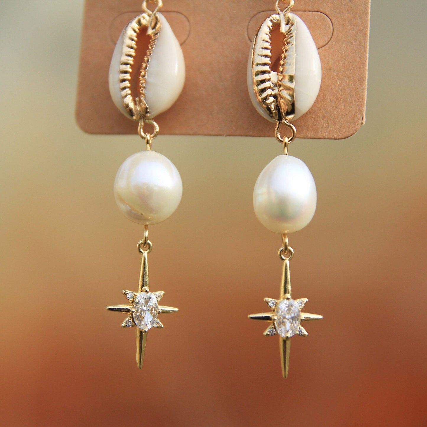 Statement Cowrie Shell Earrings