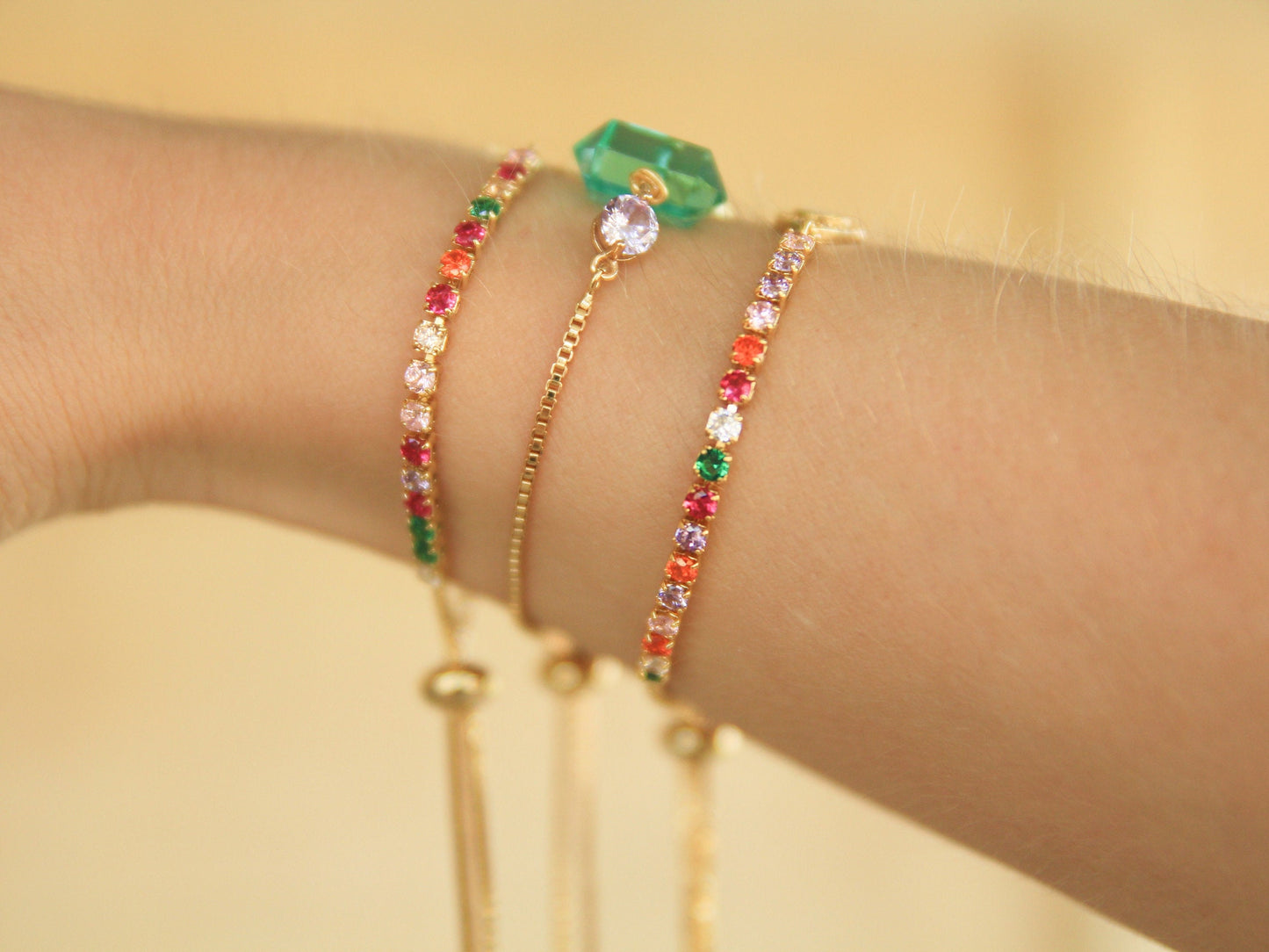 Rainbow Opal Eye Bracelet