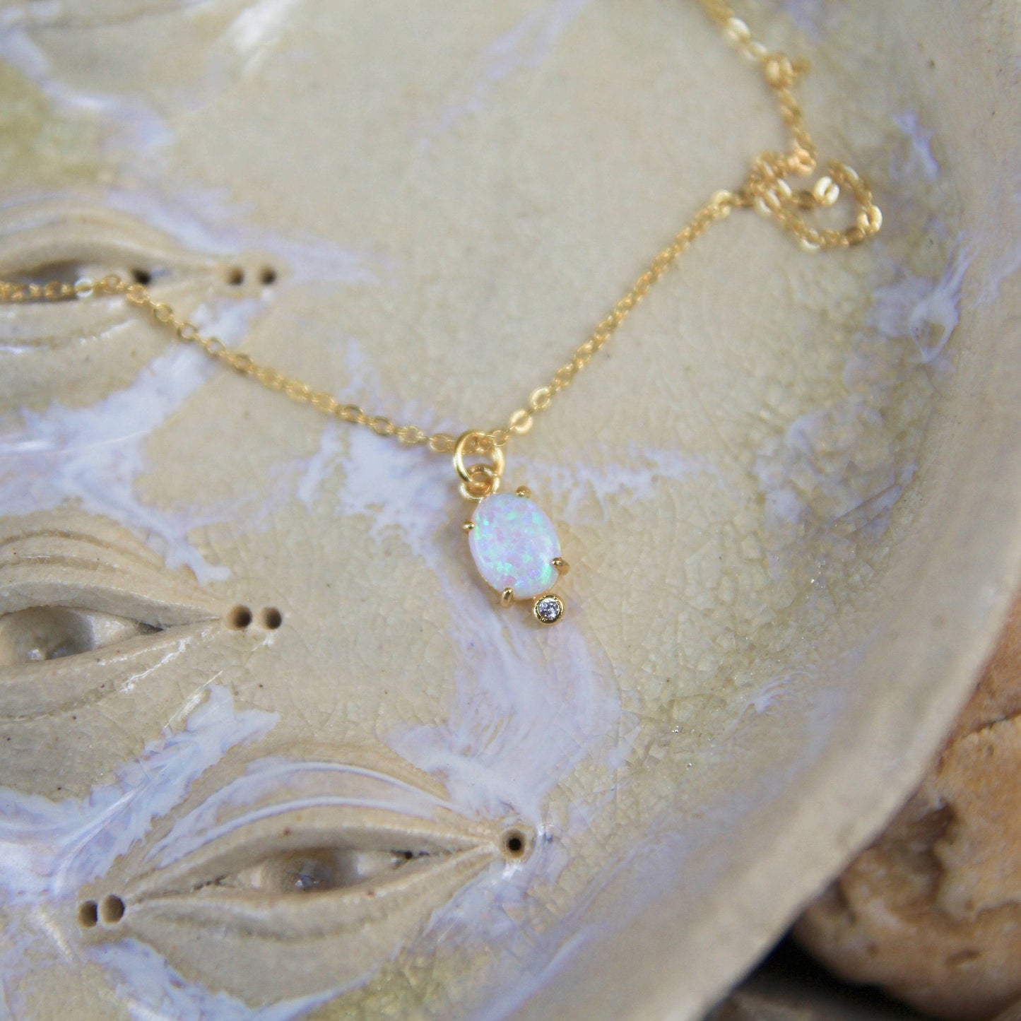 Gold Opal Necklace