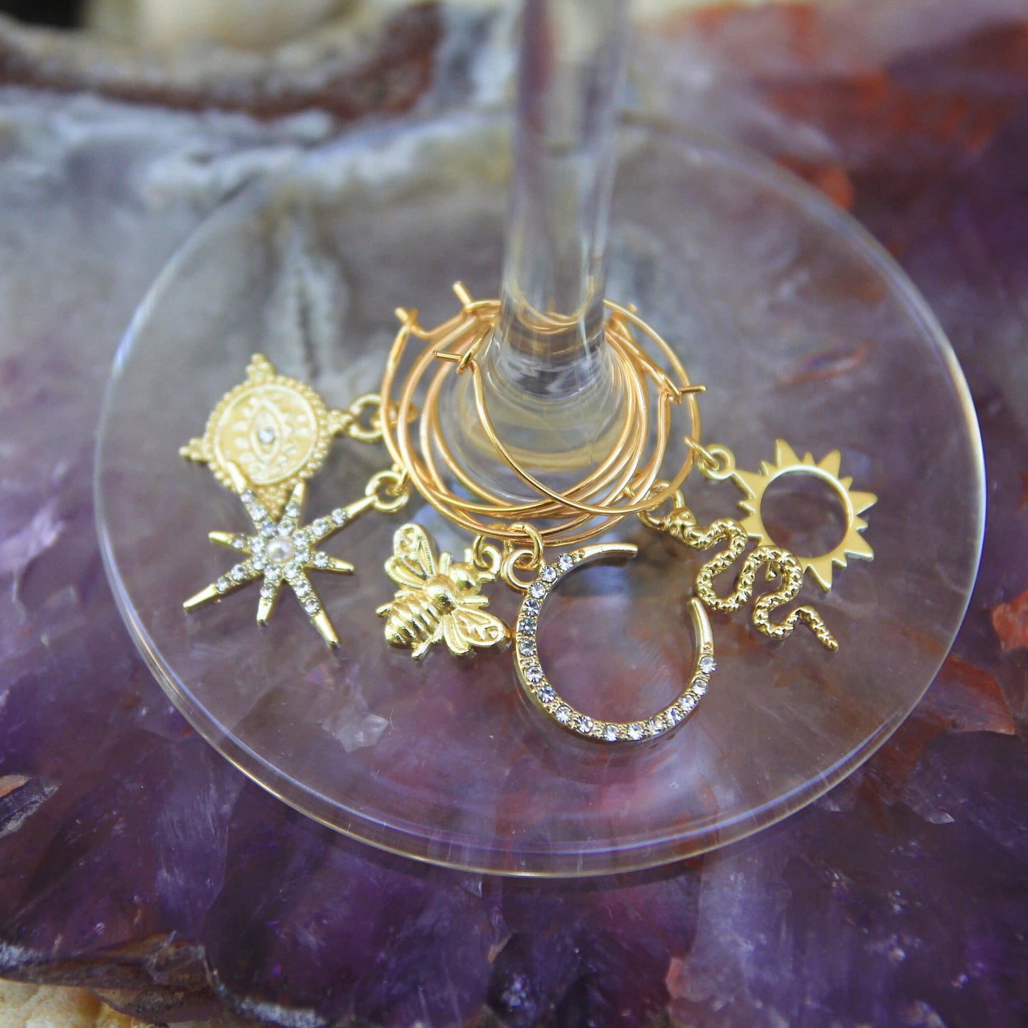 Wine Charms / Boho Wine Glass Charms / set of 6 / gift for her