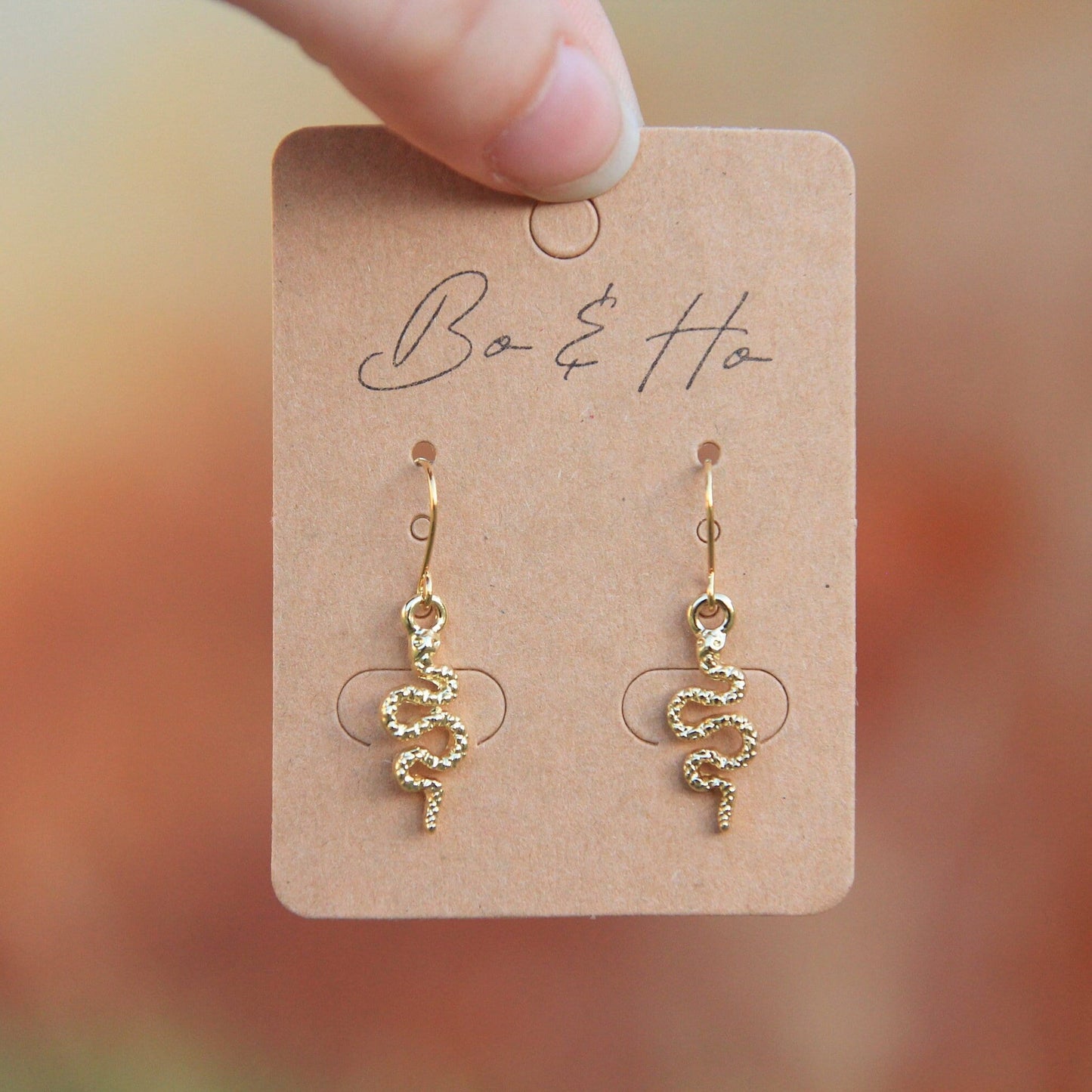 Minimalist Gold Snake Earrings