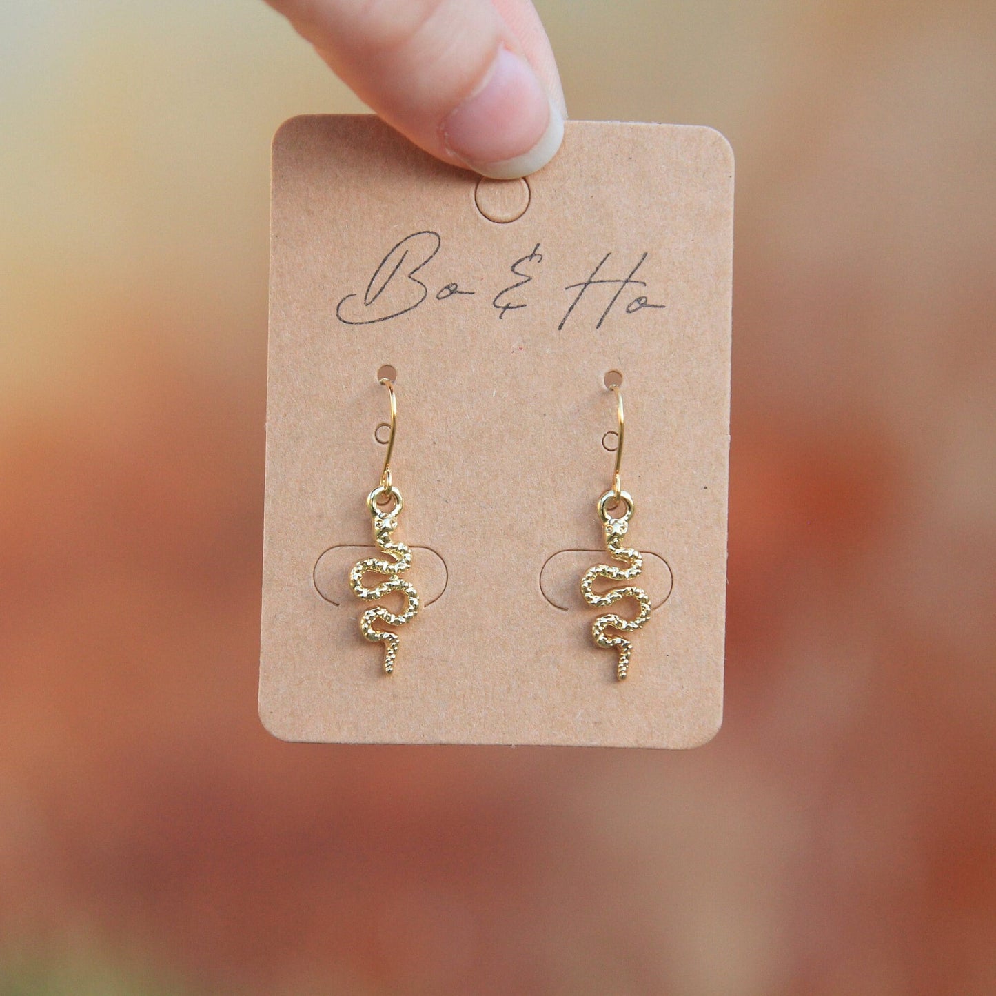 Minimalist Gold Snake Earrings