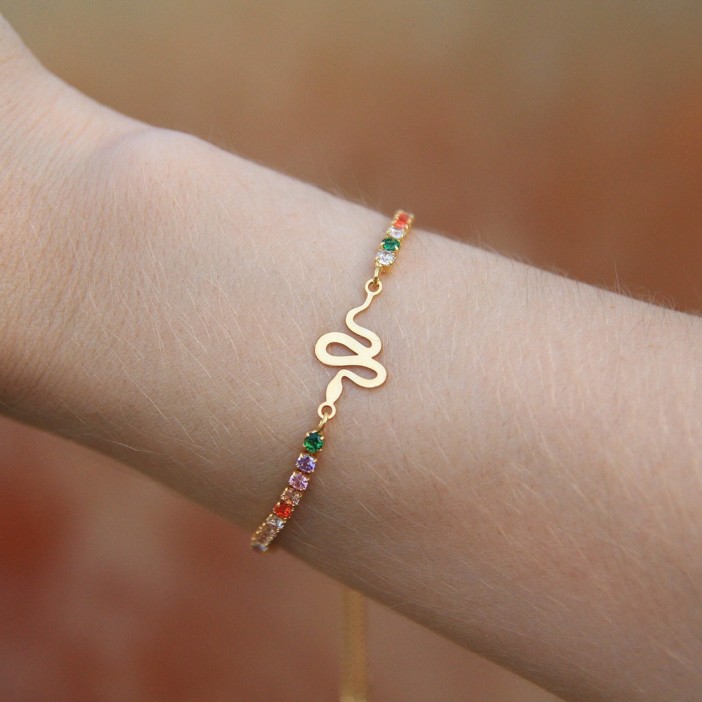Gold Rainbow Snake Bracelet