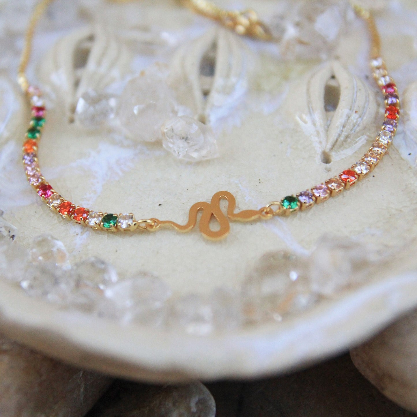 Gold Rainbow Snake Bracelet