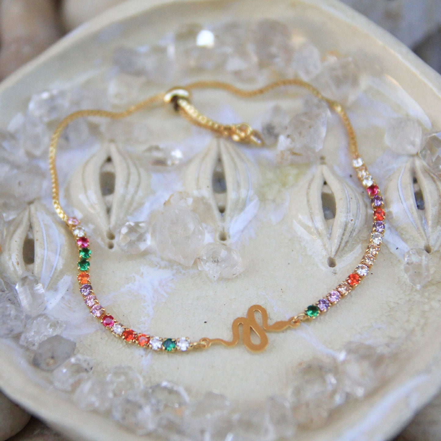 Gold Rainbow Snake Bracelet