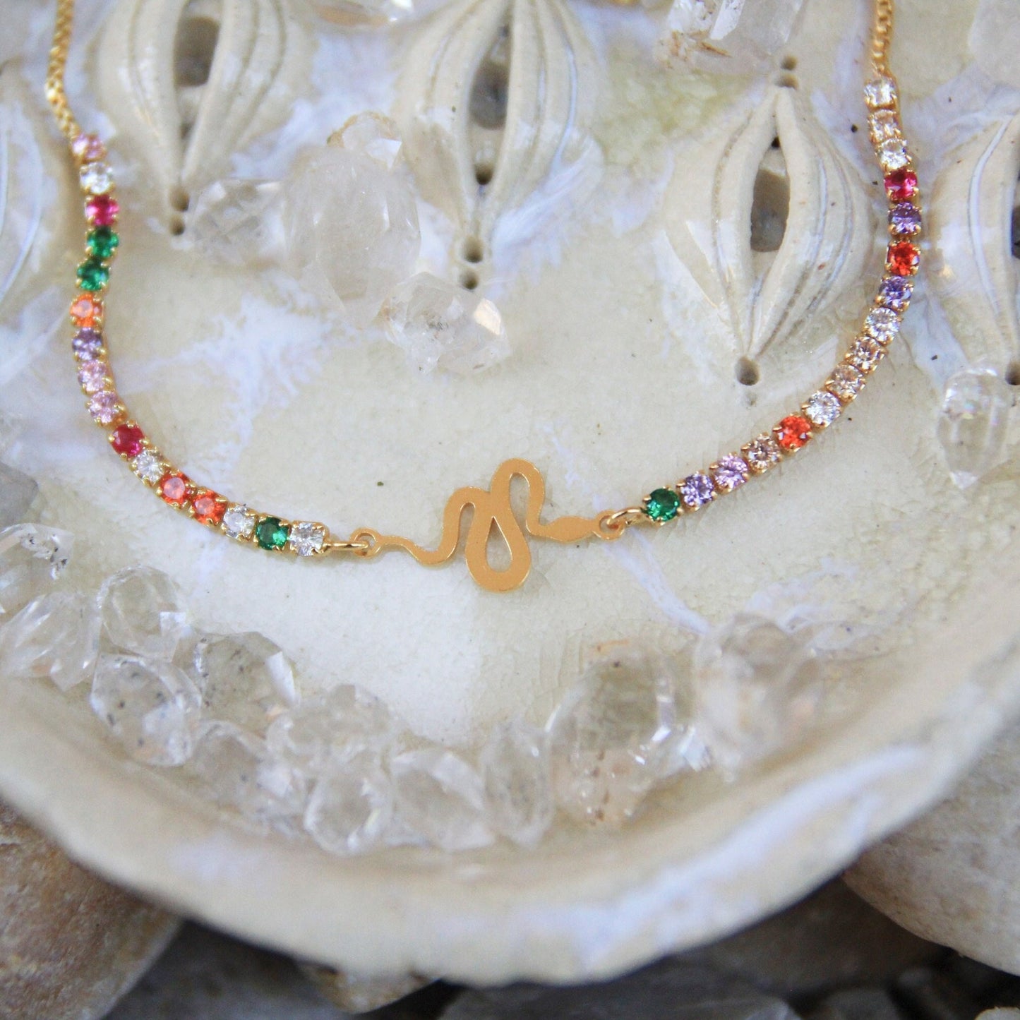 Gold Rainbow Snake Bracelet