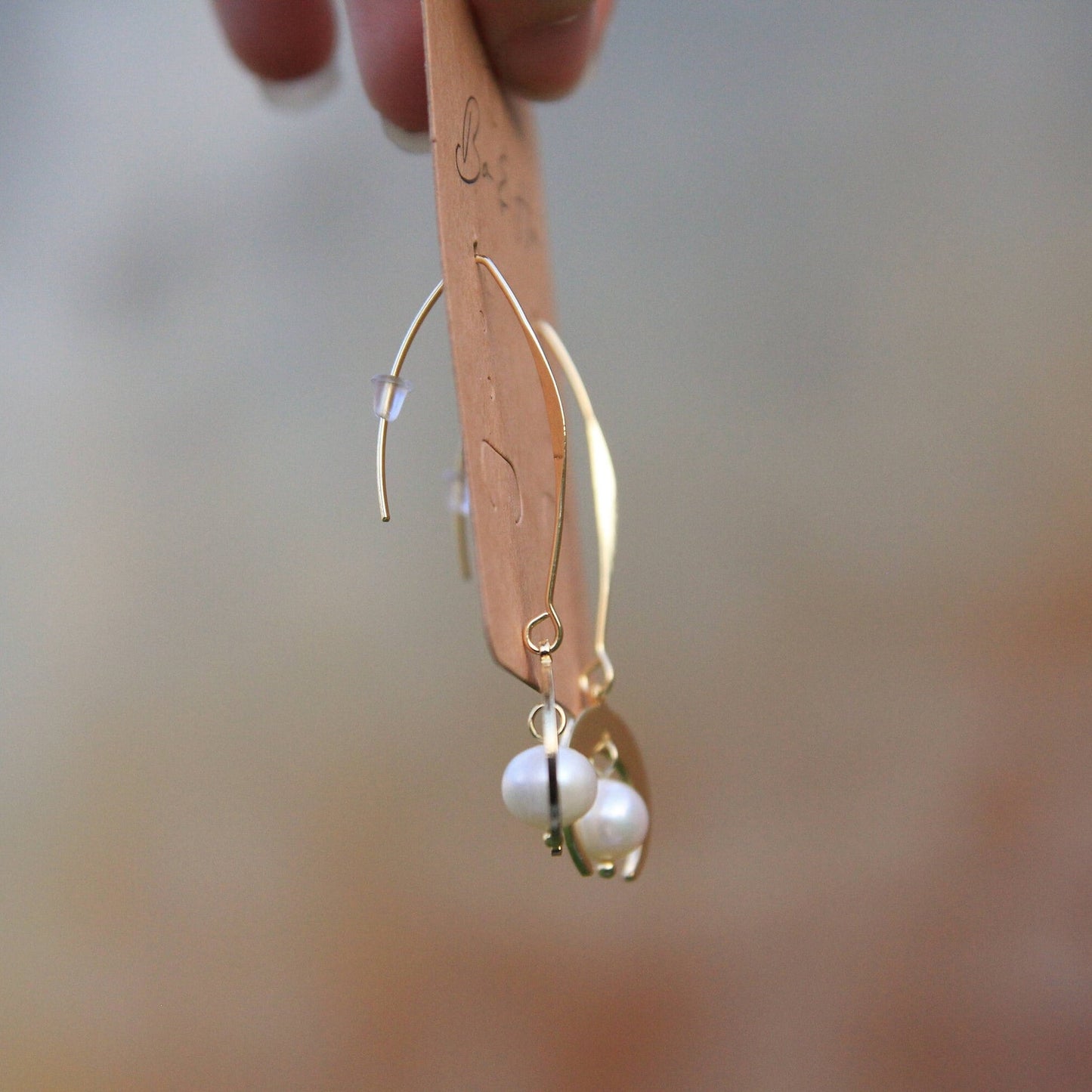 Freshwater Pearl Moon Earrings