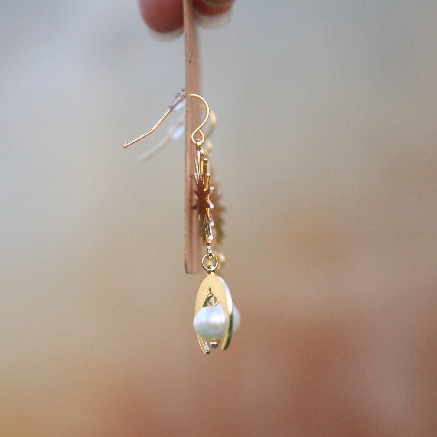 Genuine Pearl Sun & Moon Earrings