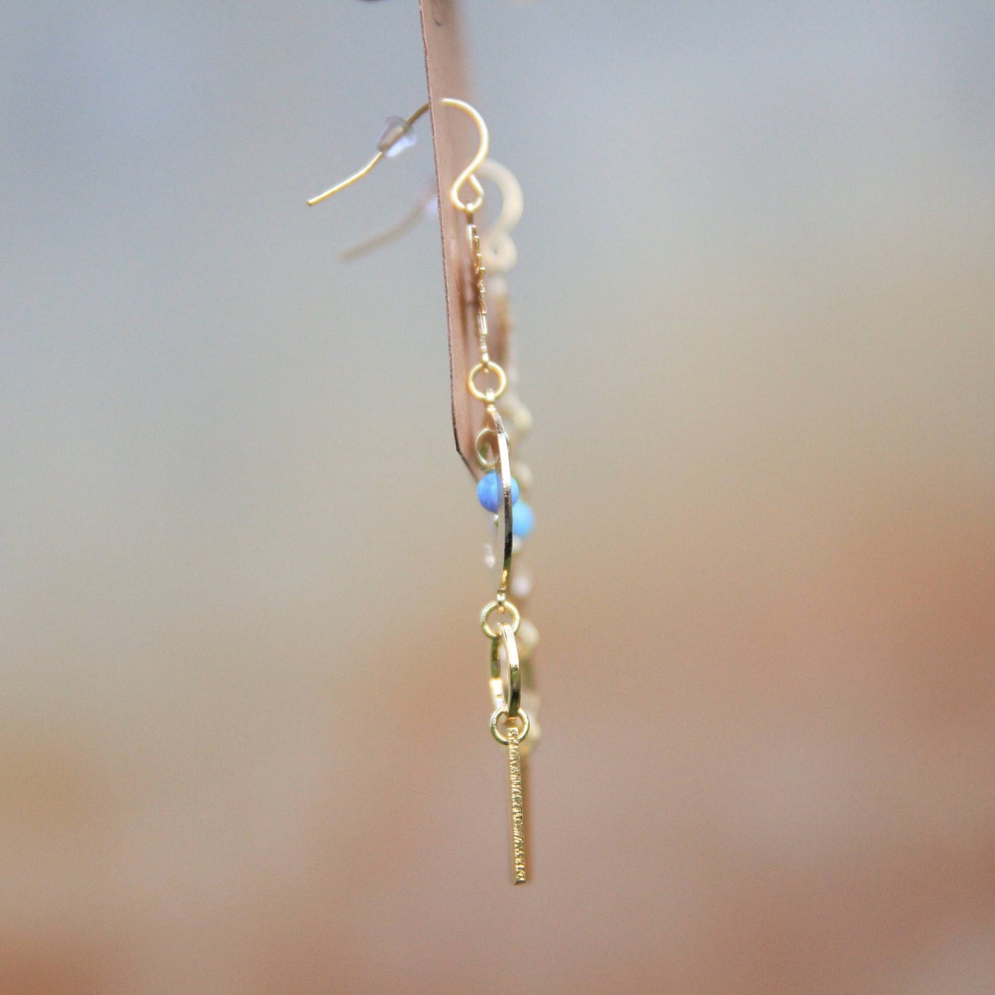 Gold Opal Sun & Moon Earrings