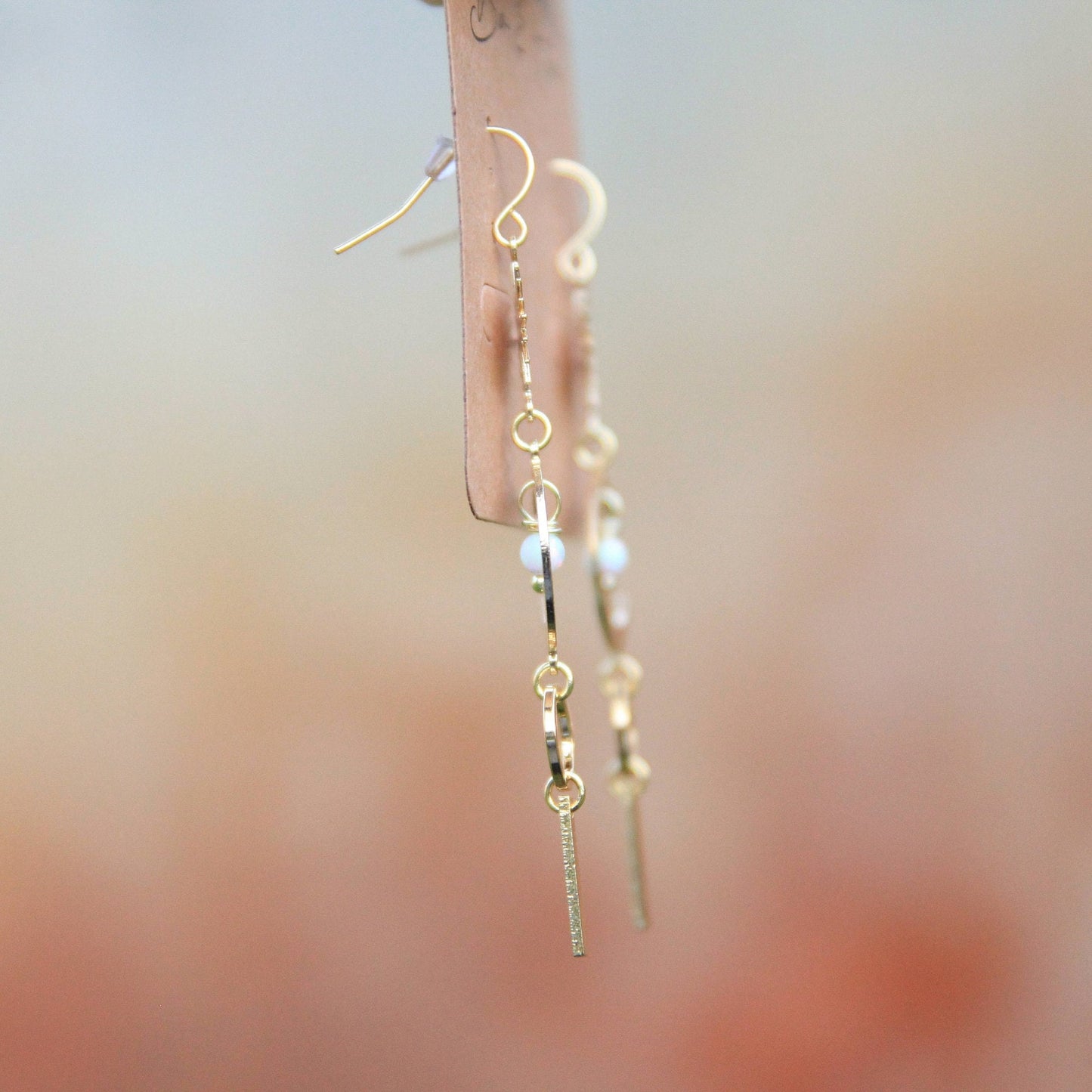 Gold Opal Sun & Moon Earrings