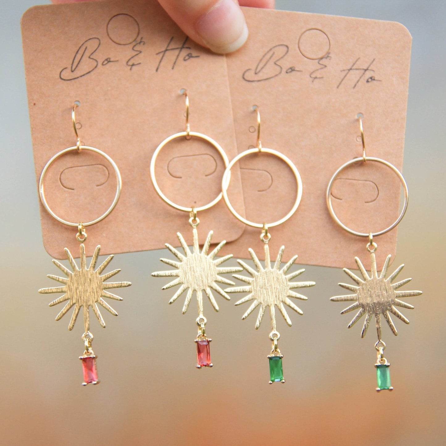 Gold Statement Sun Earrings