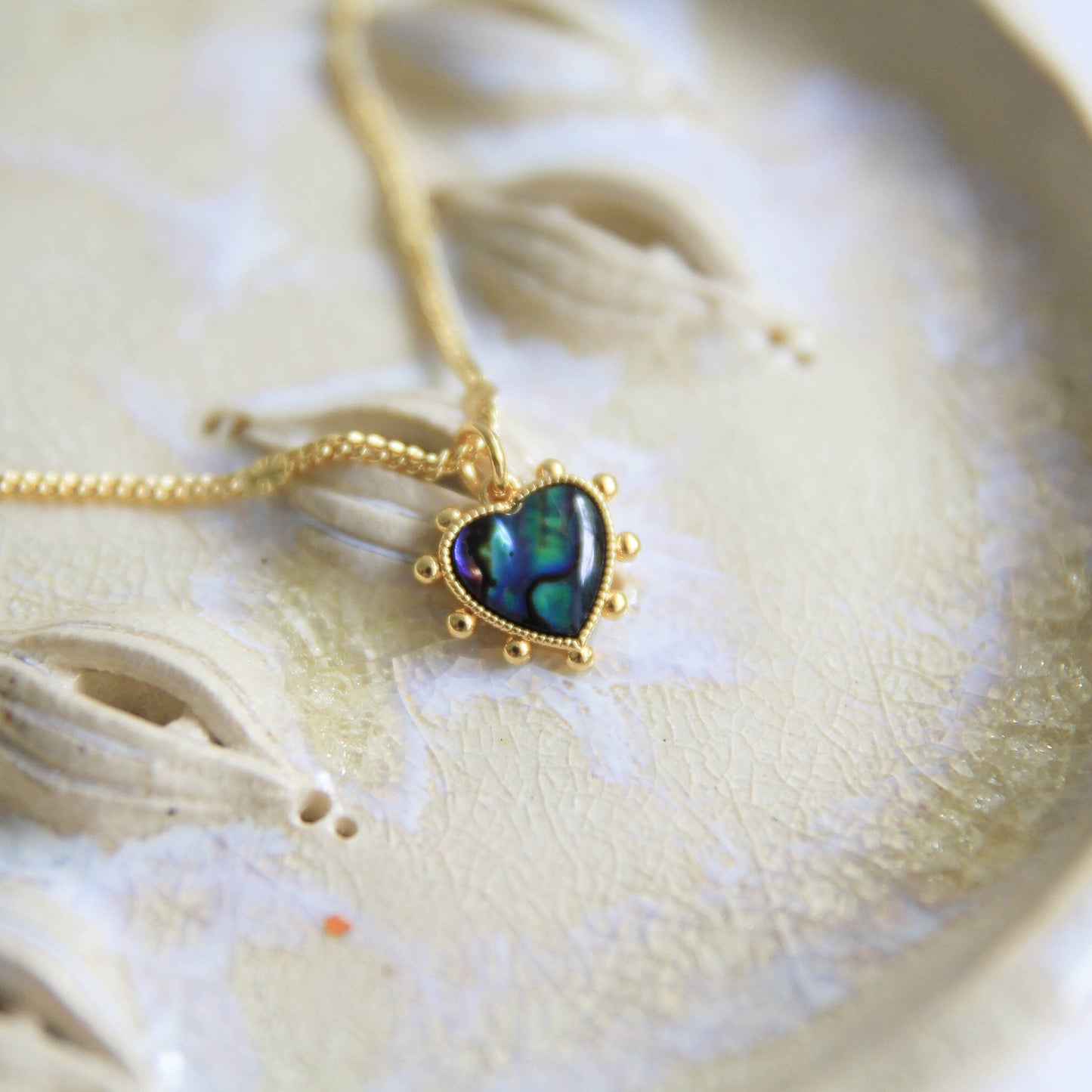 Gold Paua Shell Abalone Necklace