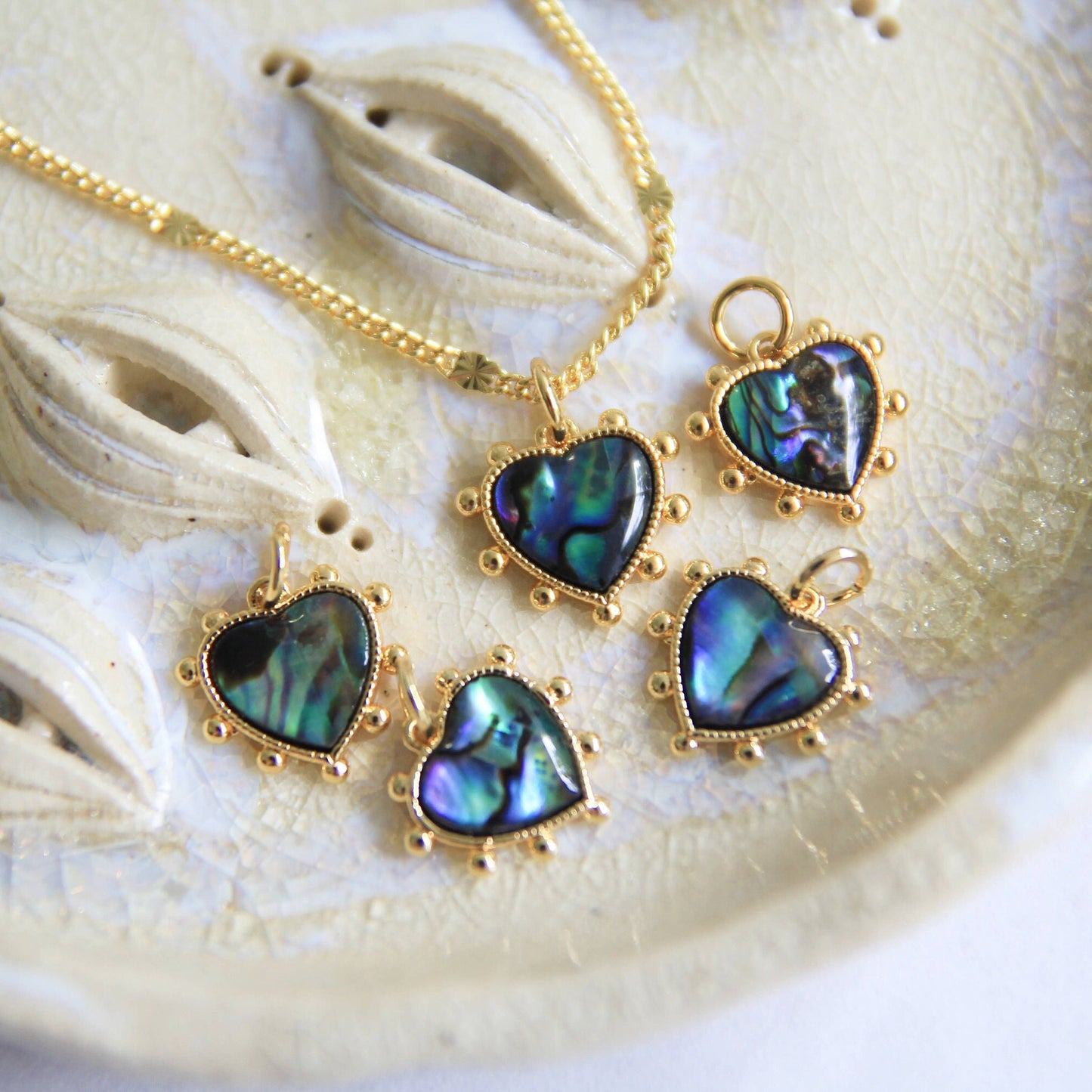 Gold Paua Shell Abalone Necklace