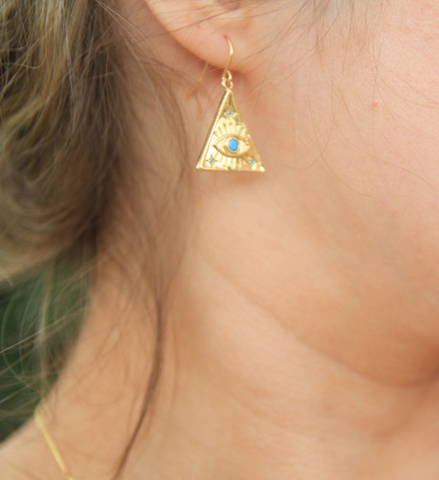 Triangle and Star Eye Earrings