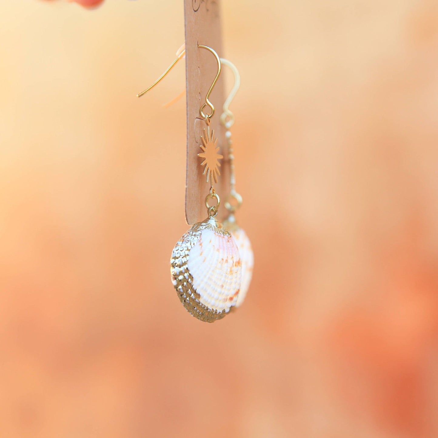 Gold Shell and Sun Earrings
