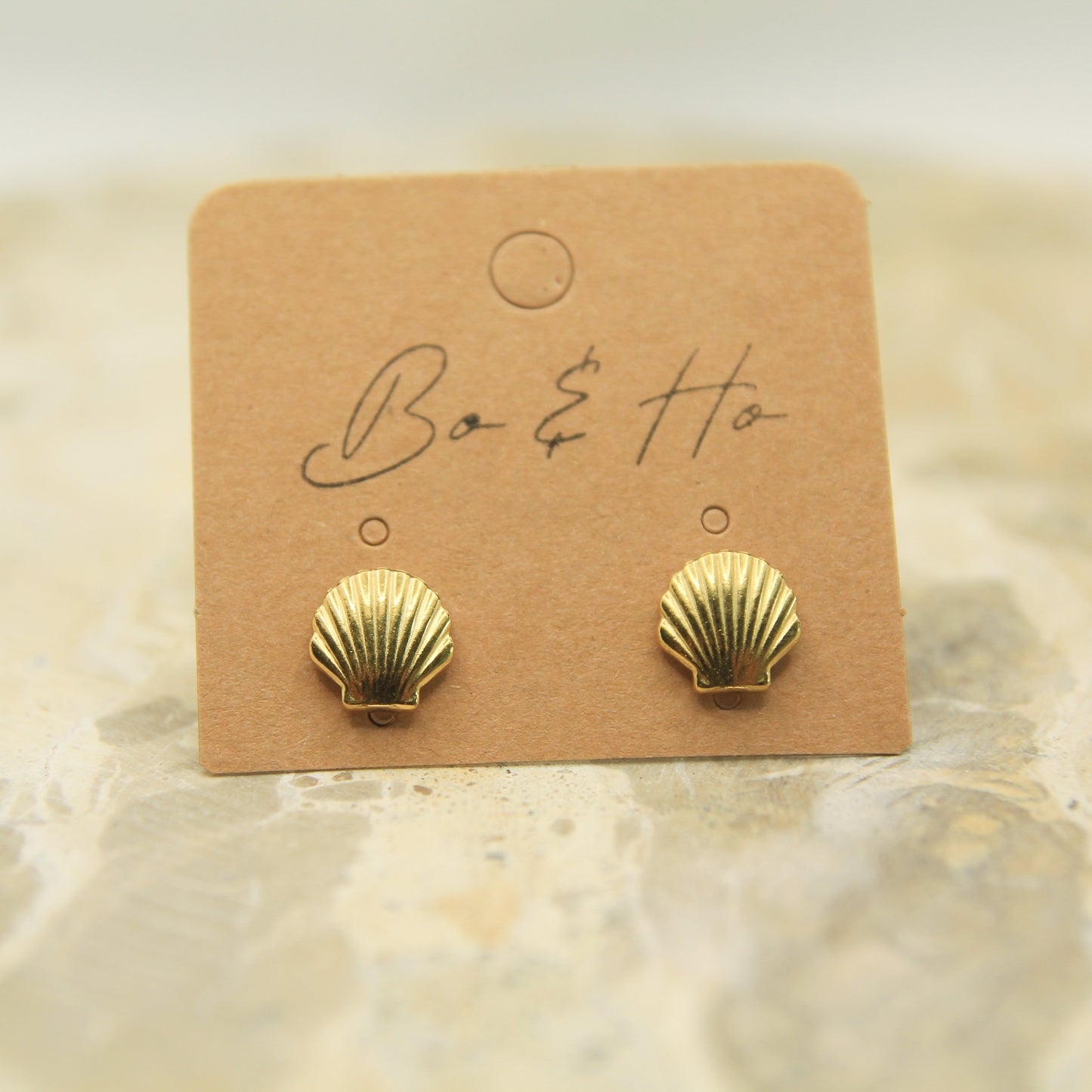 Golden Shell Studs