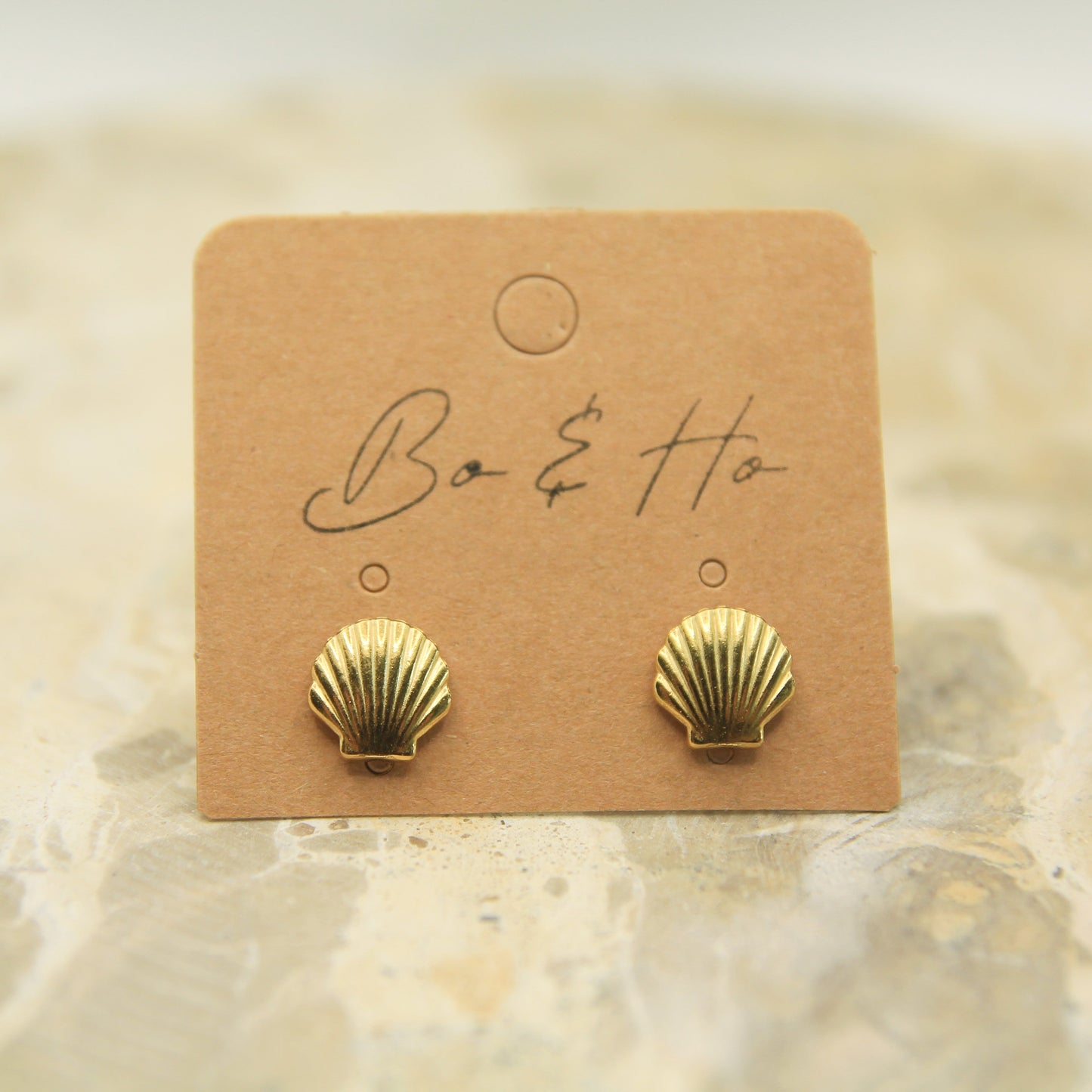 Golden Shell Studs