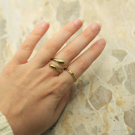 Golden Dome Cuff Ring