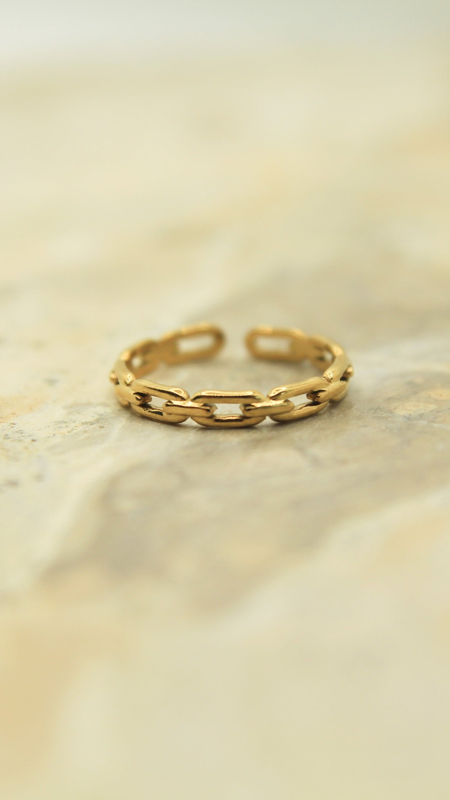 Golden Chain Cuff Ring