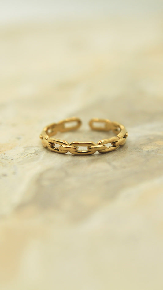 Golden Chain Cuff Ring