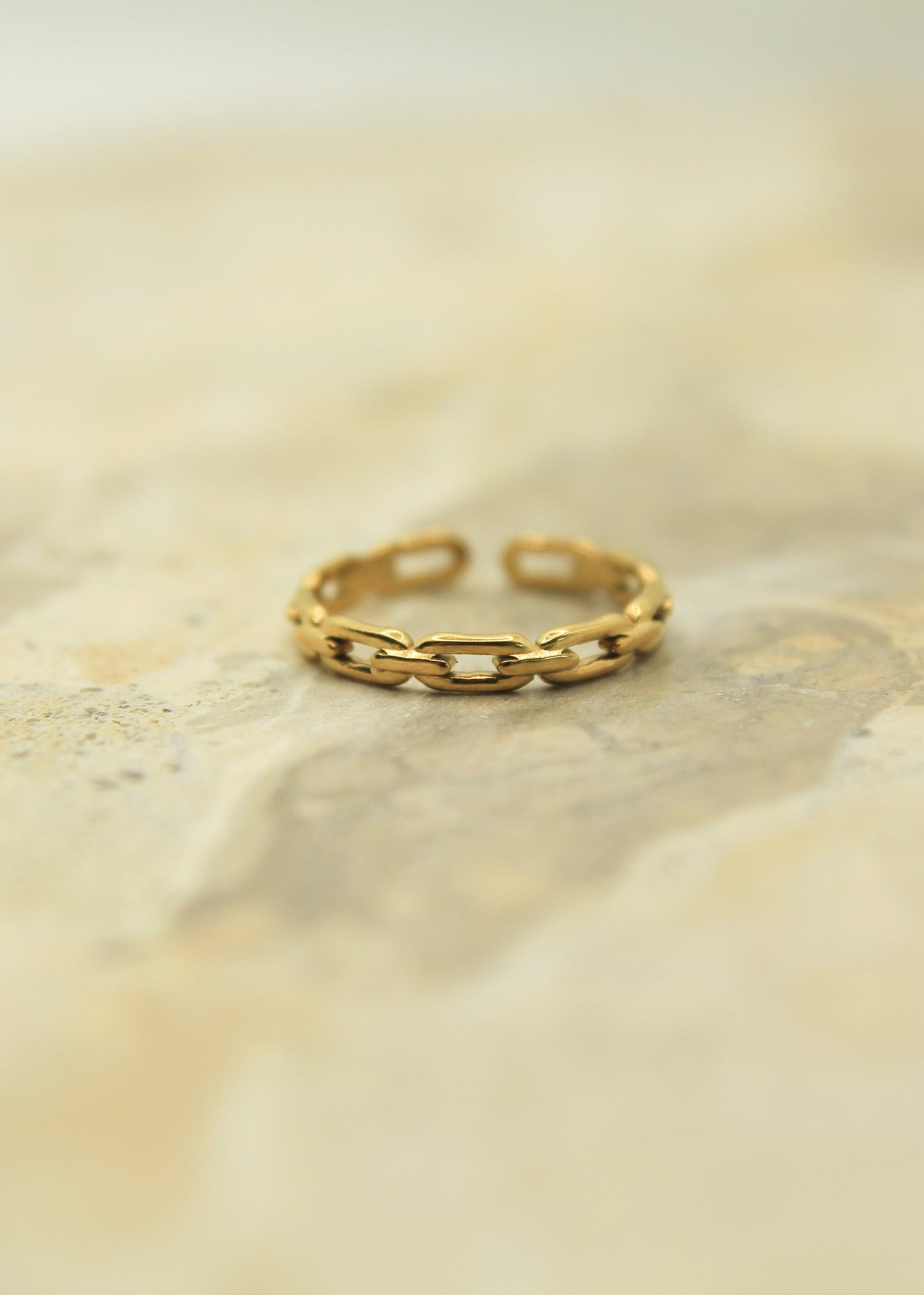 Golden Chain Cuff Ring