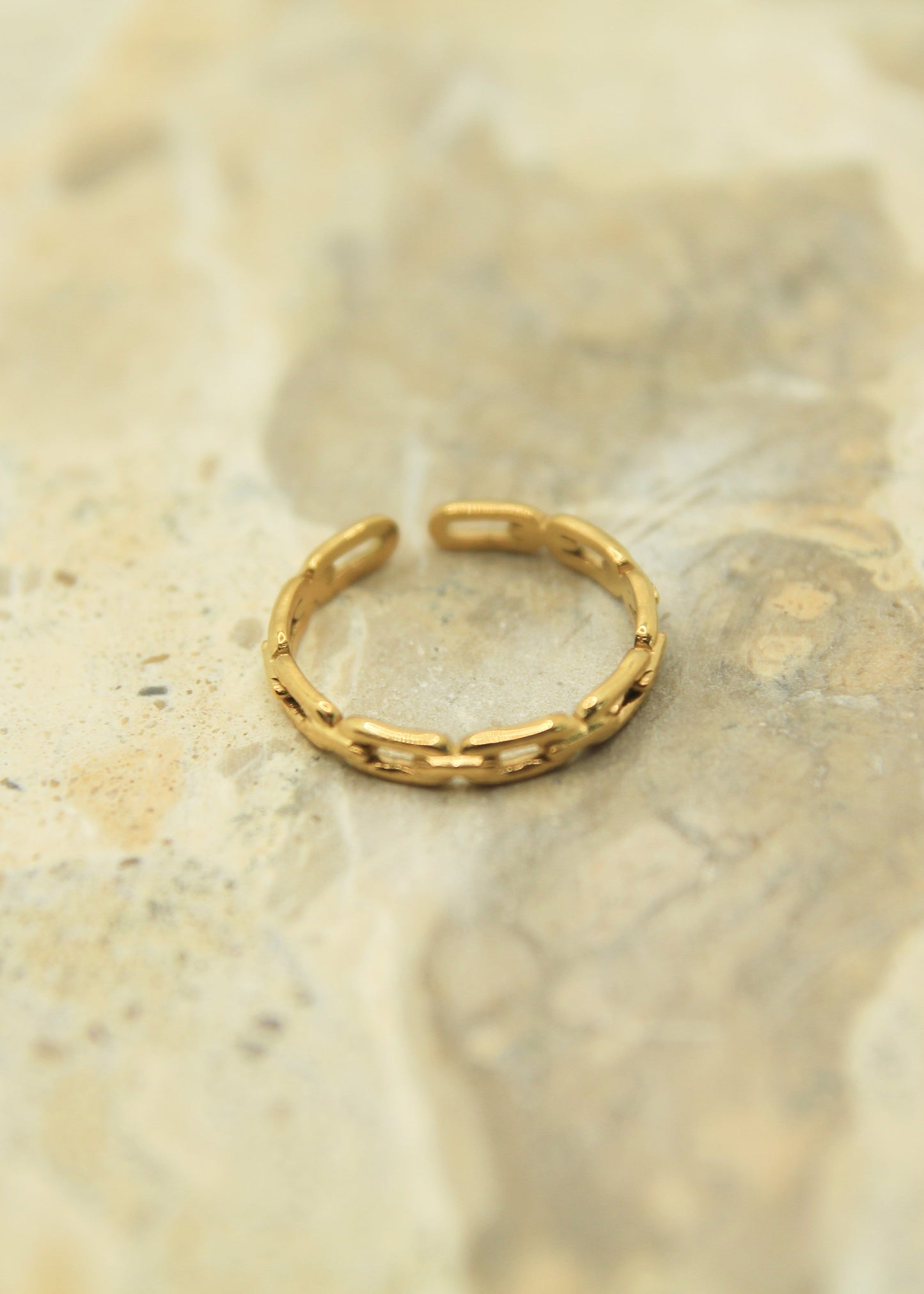Golden Chain Cuff Ring