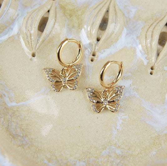 Gold Butterfly Earrings