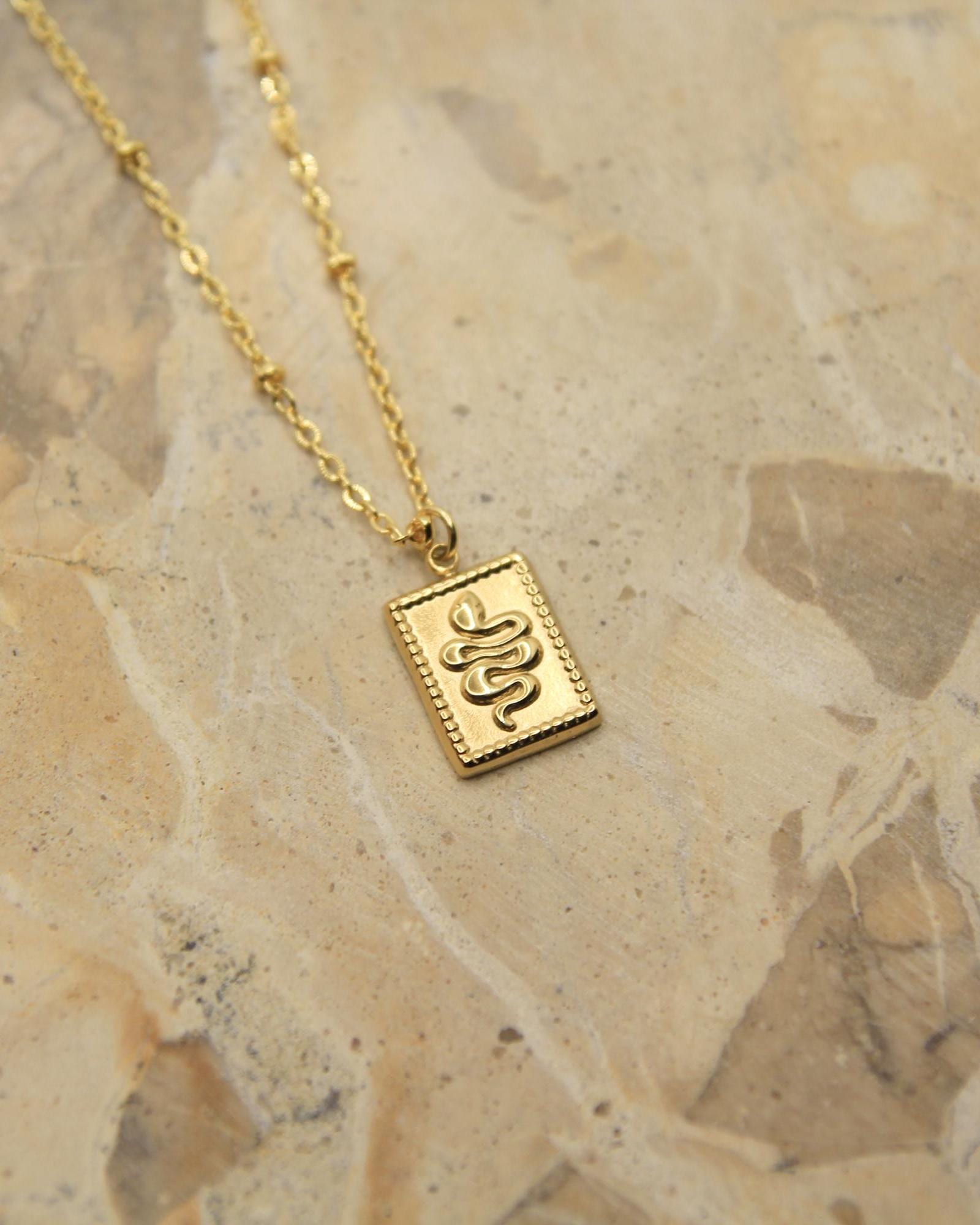 Handmade Snake Necklace | Gold Plated Serpent Pendant | Dainty Chain | Spiritual Jewellery | Transformation Symbol