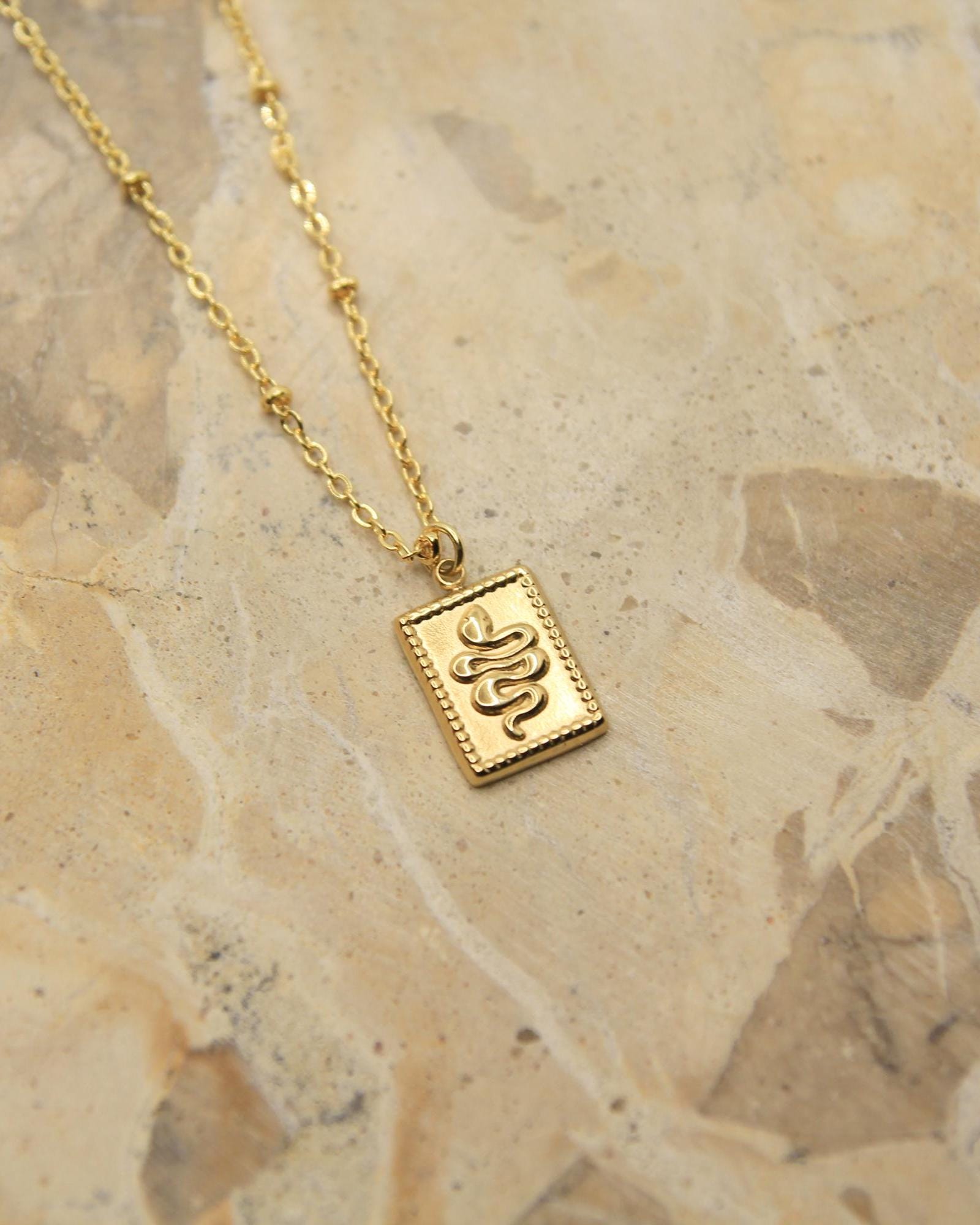 Handmade Snake Necklace | Gold Plated Serpent Pendant | Dainty Chain | Spiritual Jewellery | Transformation Symbol