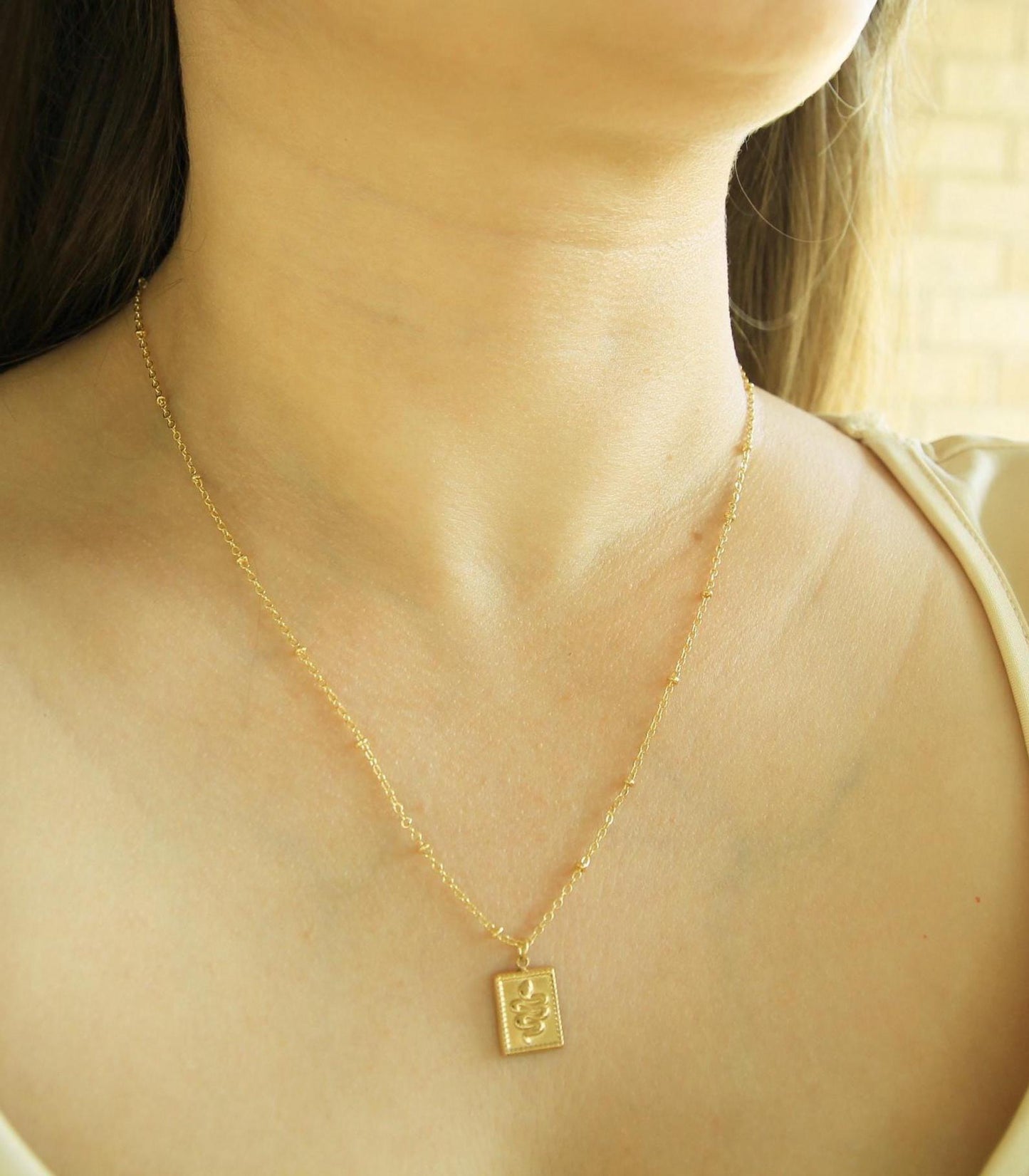 Handmade Snake Necklace | Gold Plated Serpent Pendant | Dainty Chain | Spiritual Jewellery | Transformation Symbol