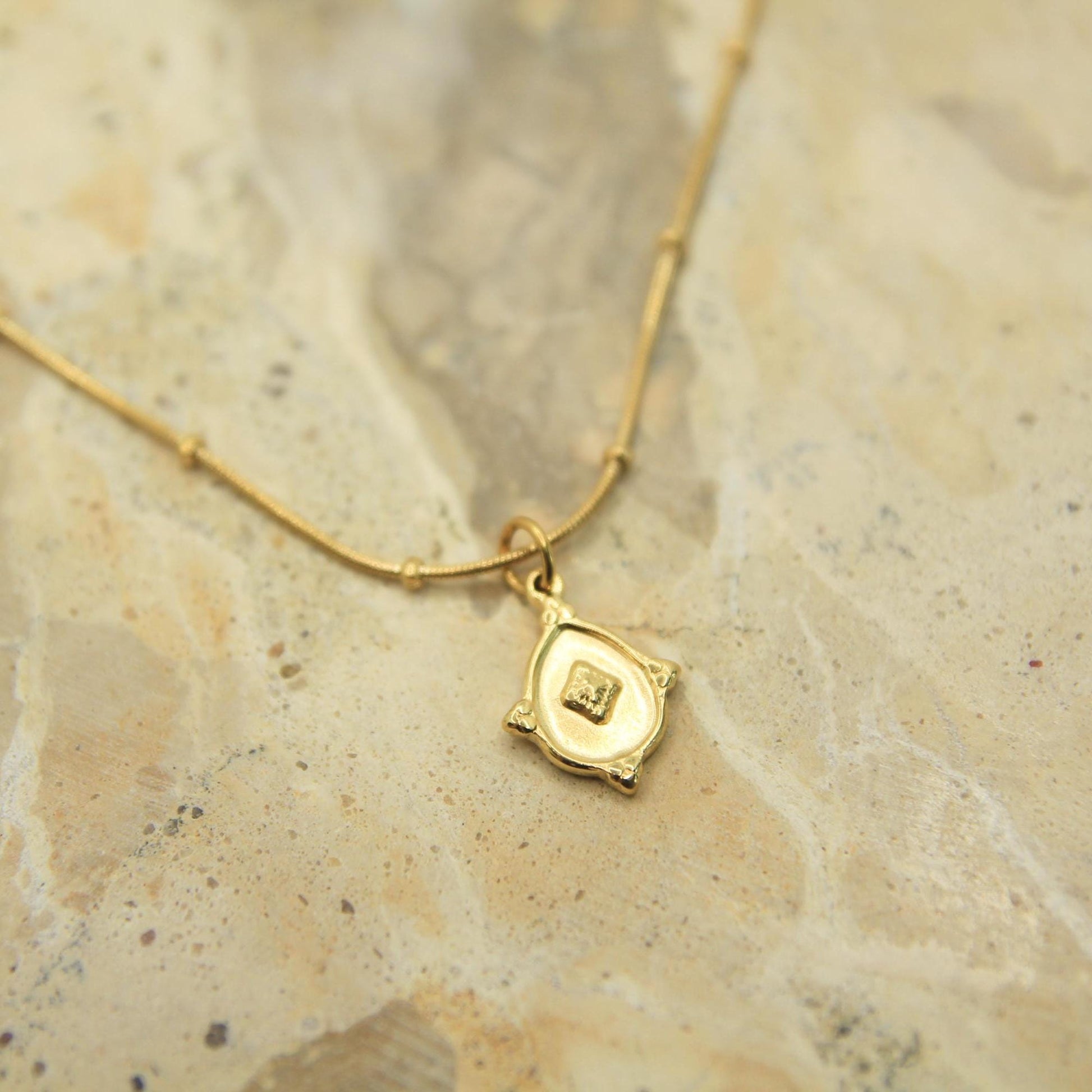 Vintage Medallion Drop Necklace Gold • Satellite Chain • Waterproof Stainless Steel
