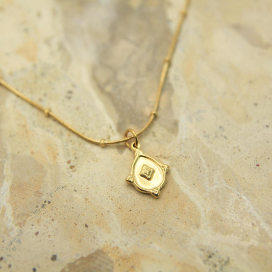 Vintage Medallion Drop Necklace Gold • Satellite Chain • Waterproof Stainless Steel