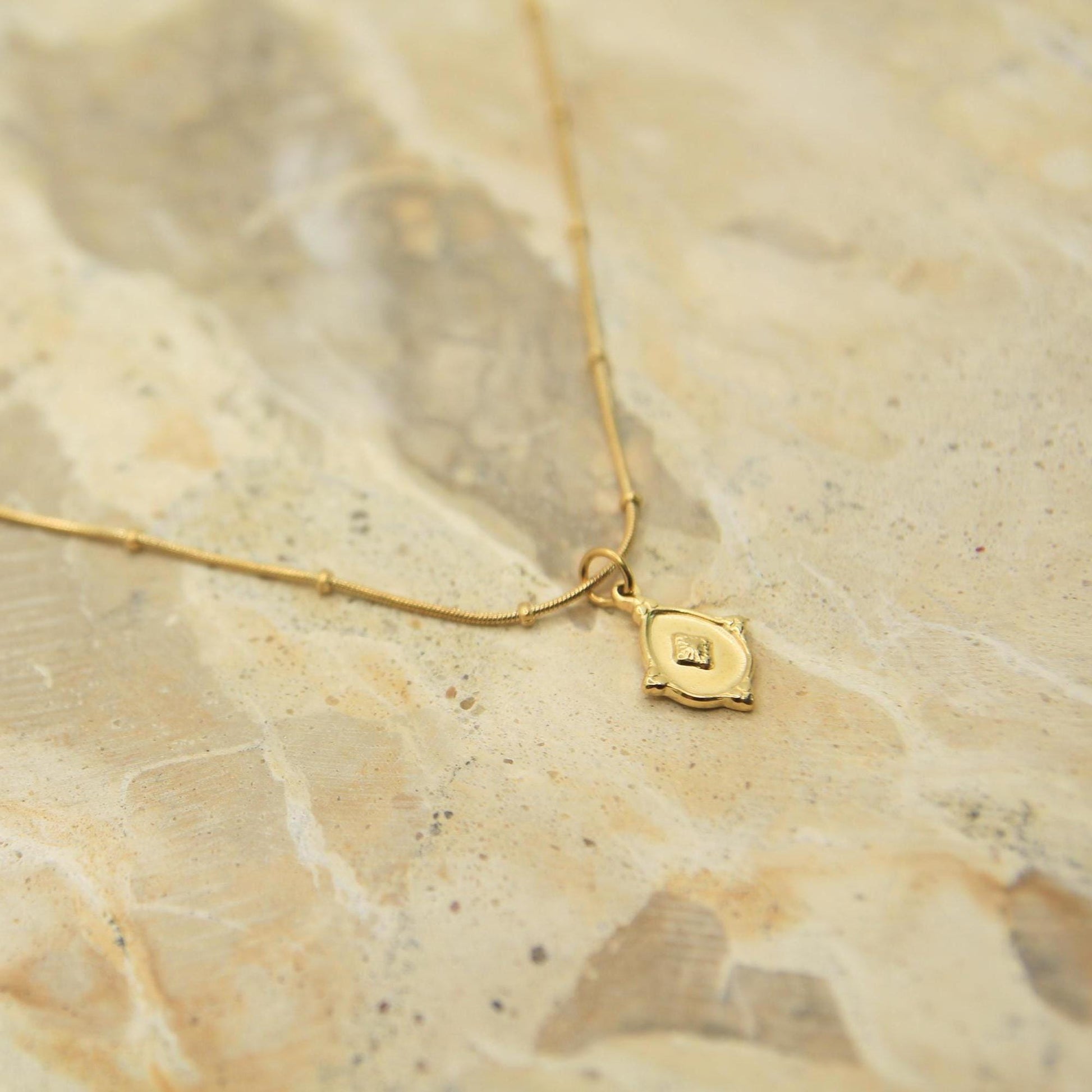 Vintage Medallion Drop Necklace Gold • Satellite Chain • Waterproof Stainless Steel