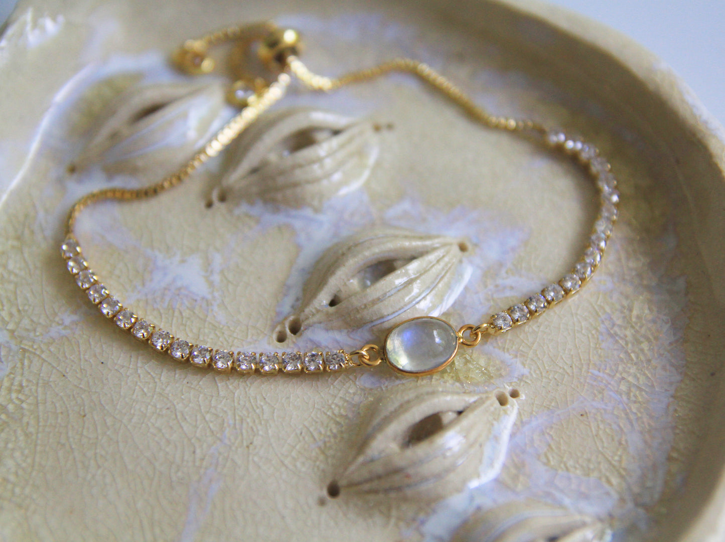 Adjustable Moonstone Bracelet