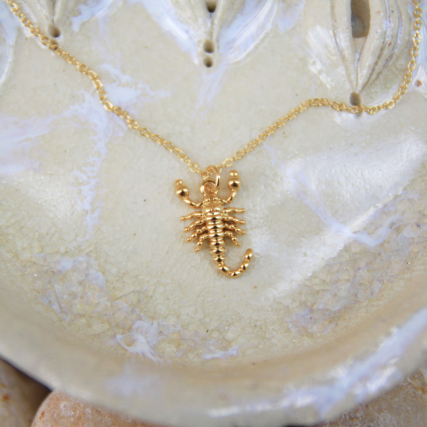 gold plated scorpion necklace