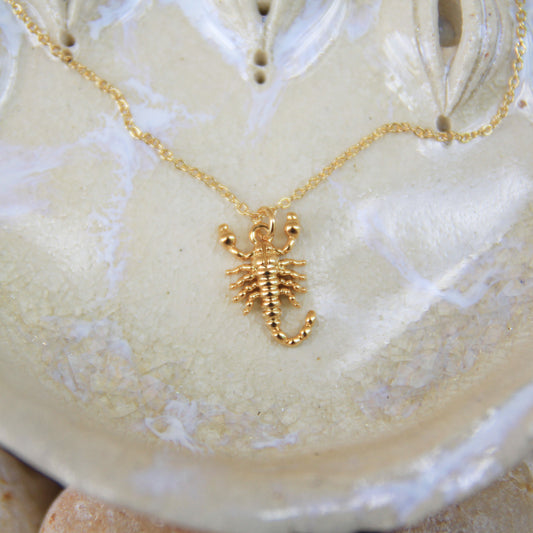 gold plated scorpion necklace
