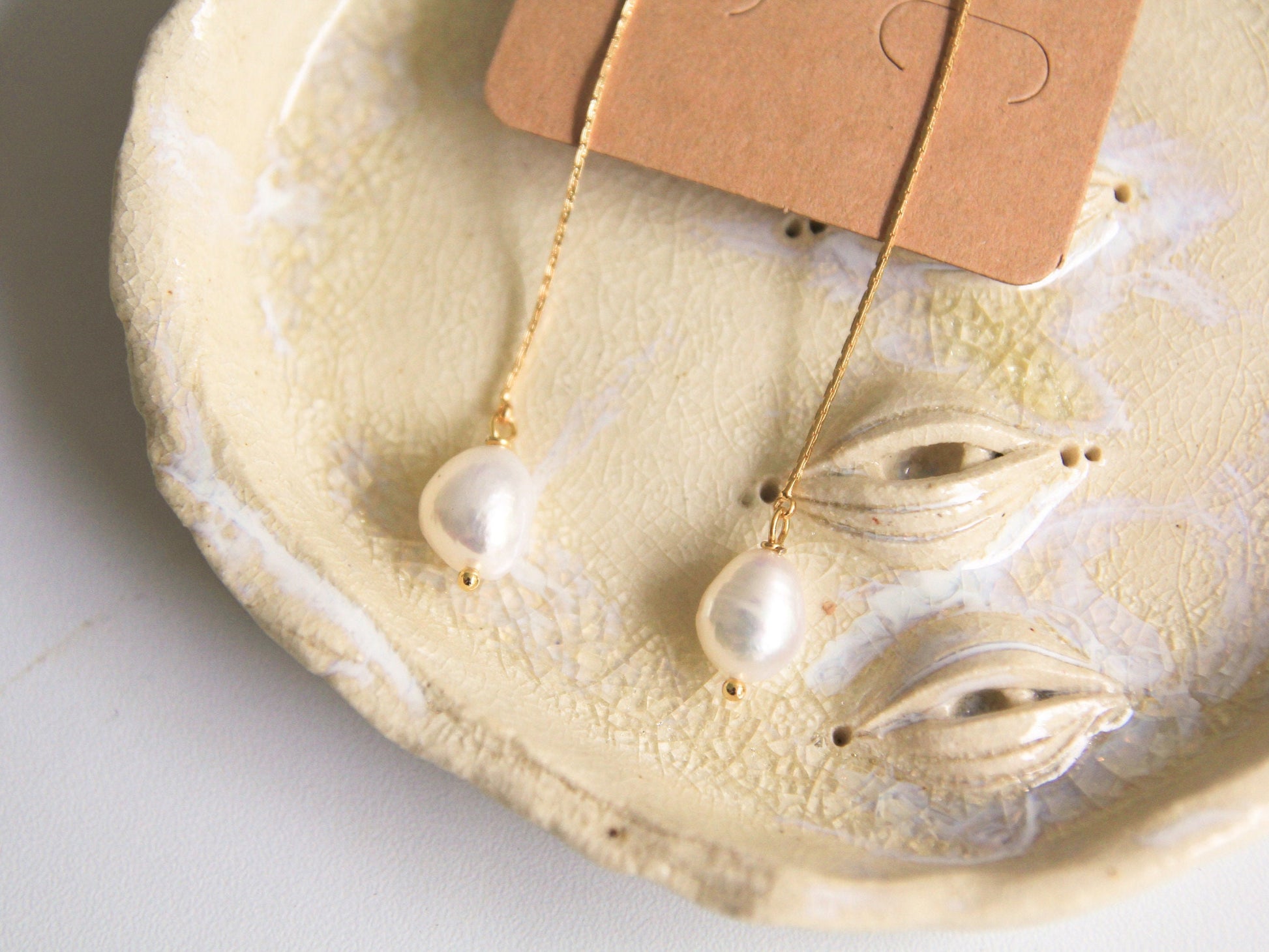 Genuine Pearl Drop Earrings
