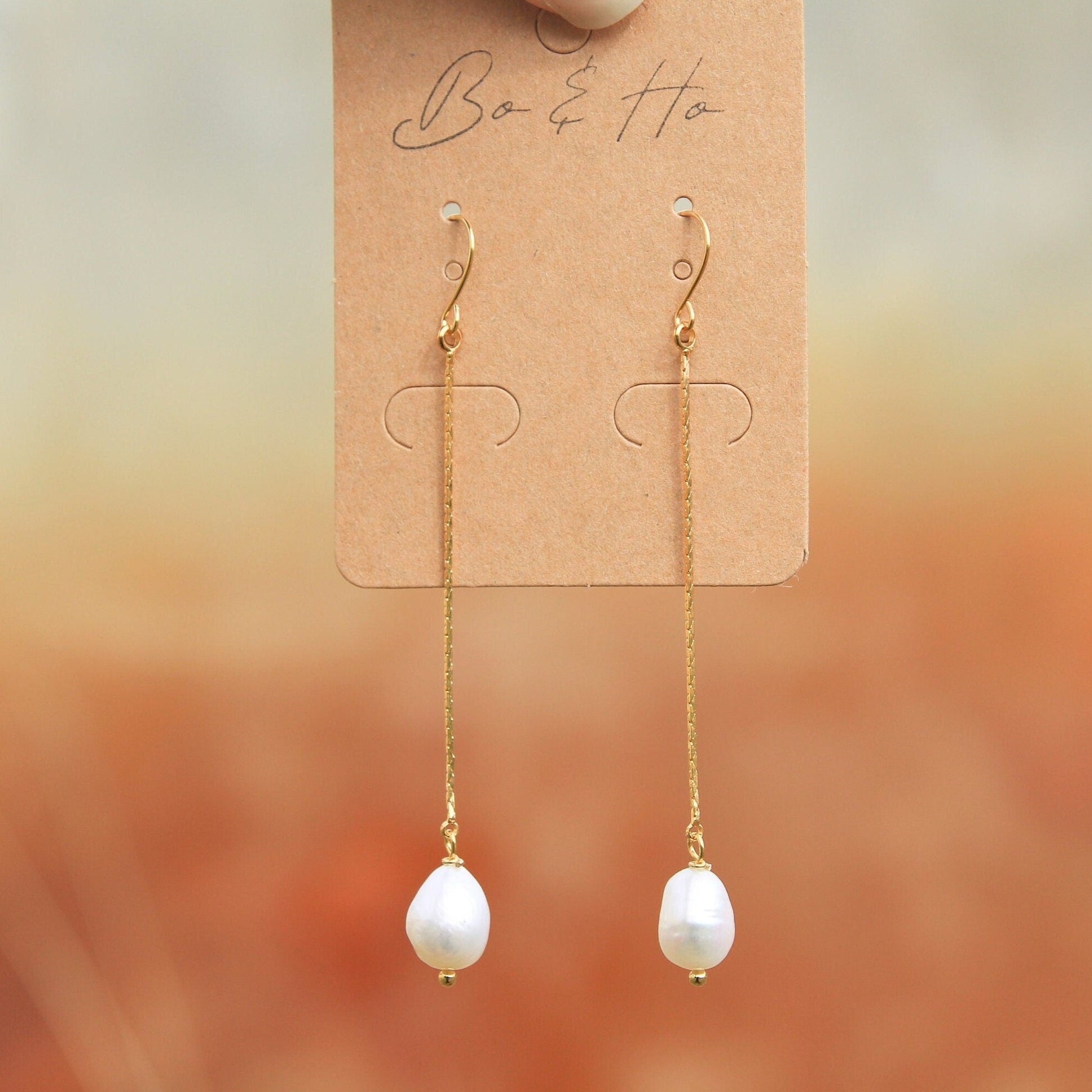Genuine Pearl Drop Earrings